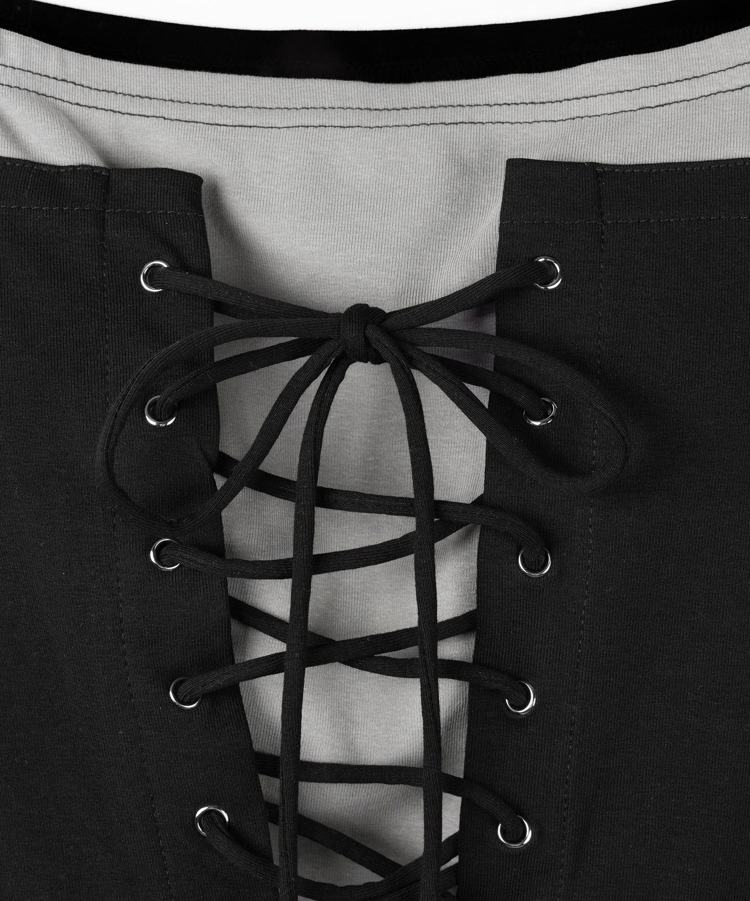 レースアップコルセットリボンオフショルトップス / laceup corset ribbon off shoulder tops