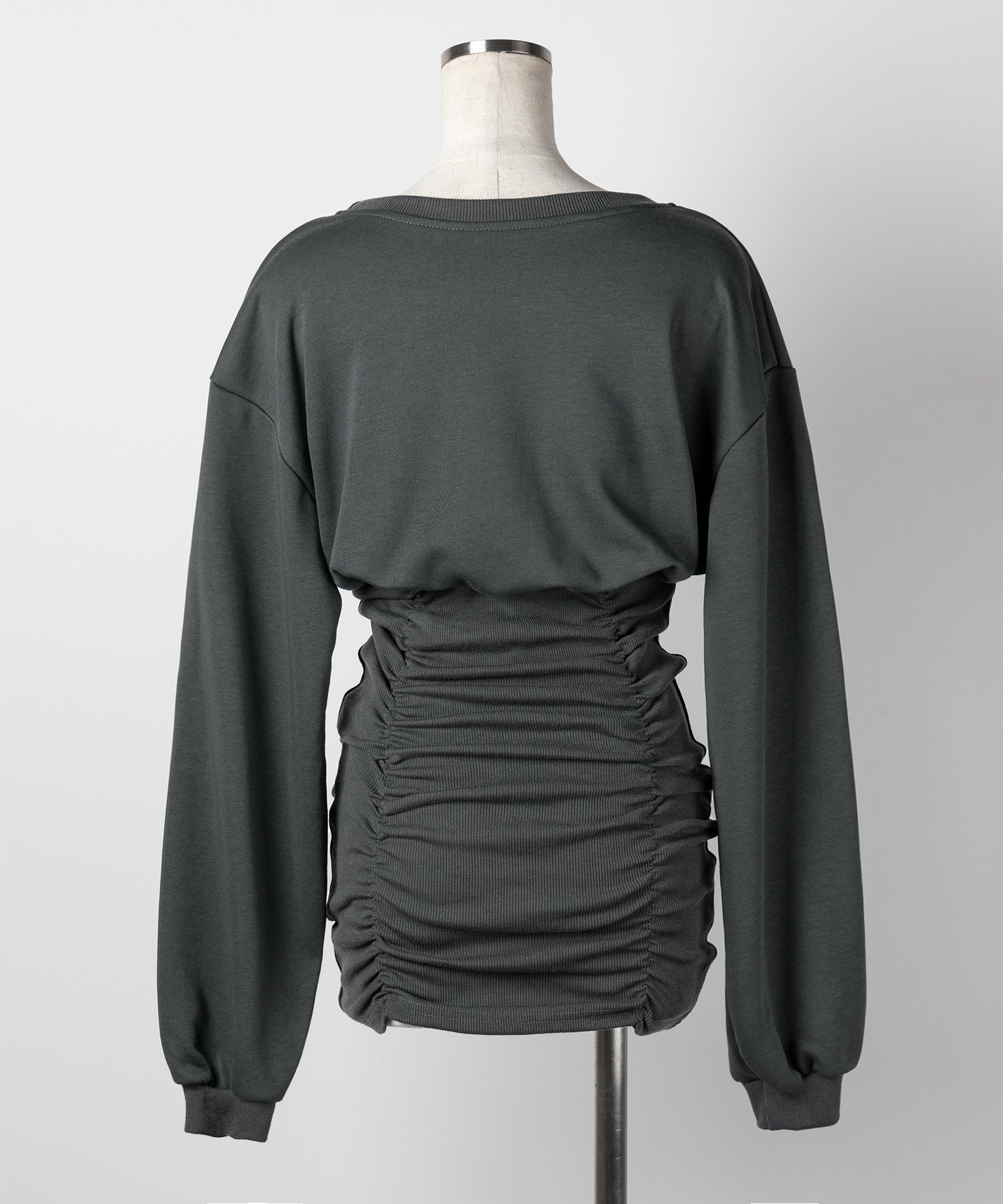 【 2color 】裏毛シャーリングスウェットミニワンピース / urake shirring sweat mini one piece