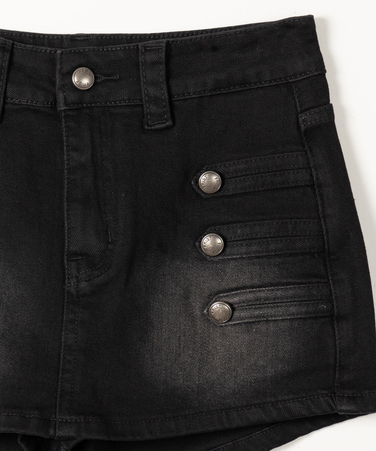 ナポレオンデザインストレッチデニムミニスカパン / napoleon design stretch denim mini skirt pants
