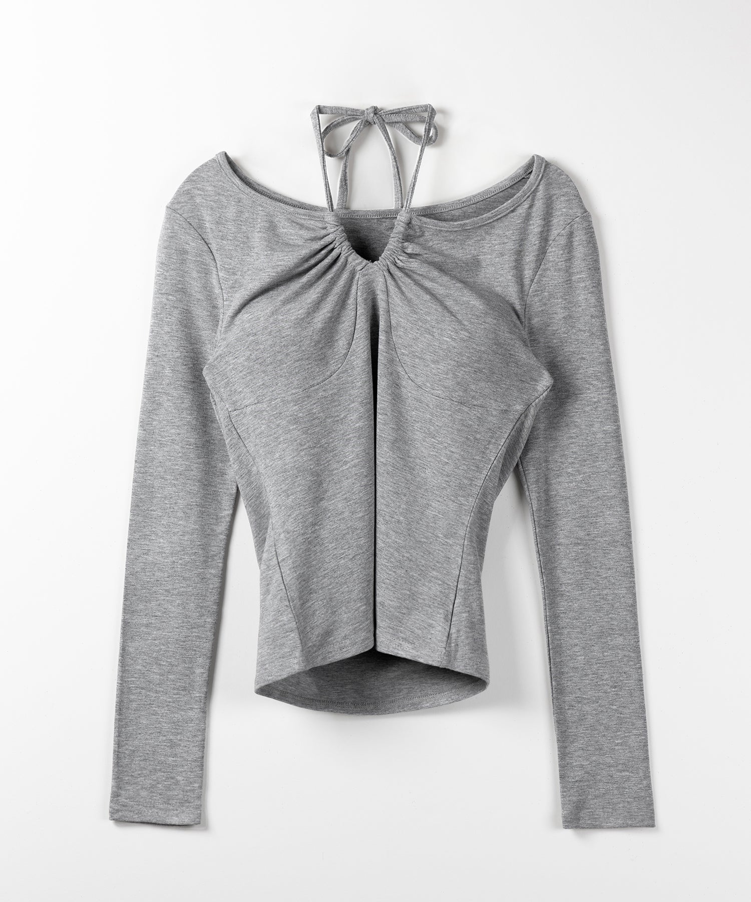 【 3WAY 】クロスストラップリボンギャザーカットソートップス / cross strap ribbon gather cutsew tops