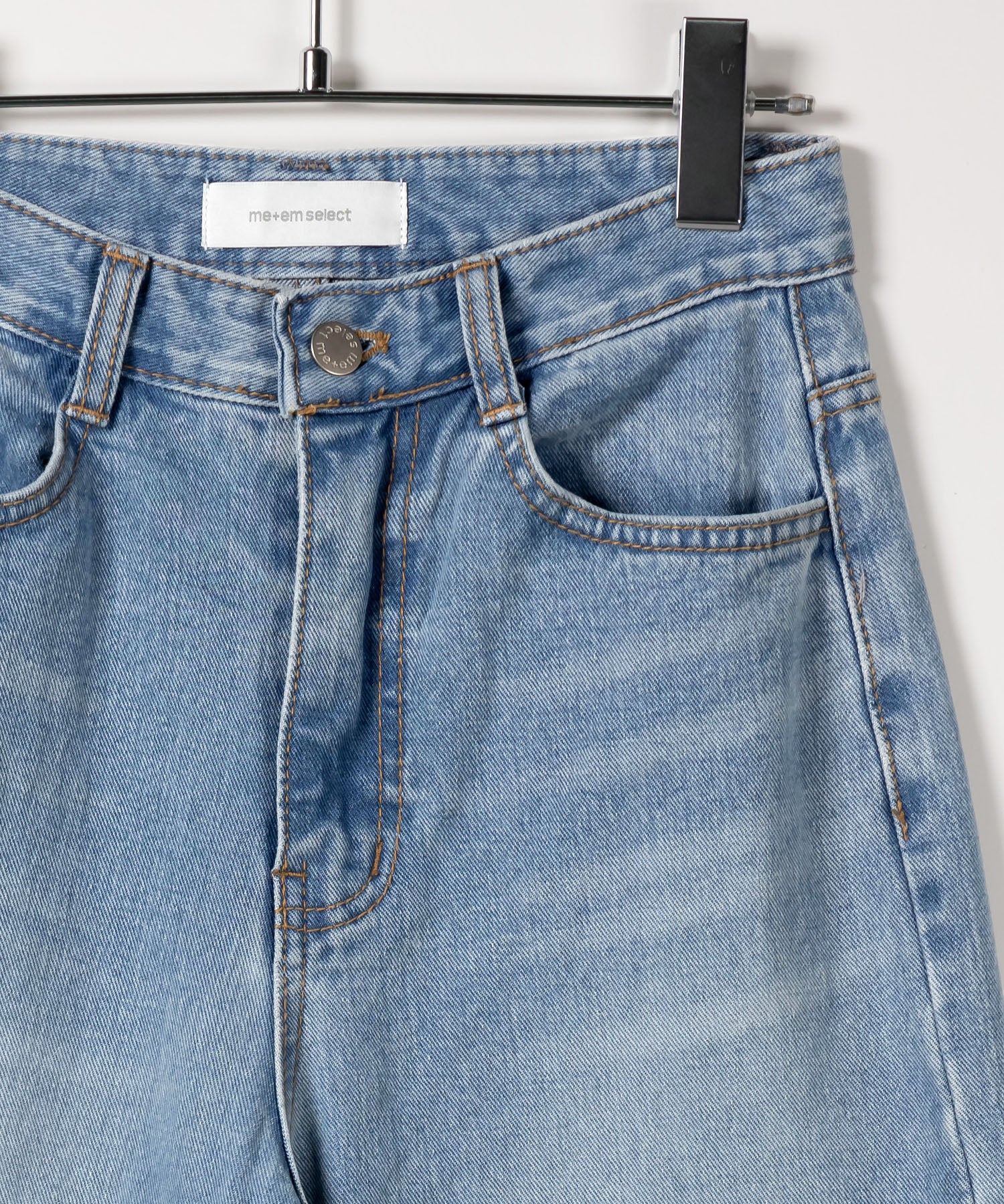 【 2color / 3size 】ハイウエストウォッシングロングデニムパンツ