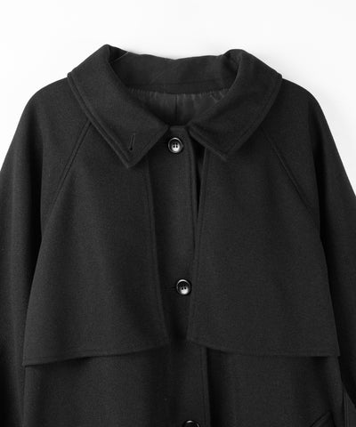 【 ウエストマークベルトSET 】2WAY ステンカラーレディメルトンロングコート / 2WAY soutien collar lady melton long coat