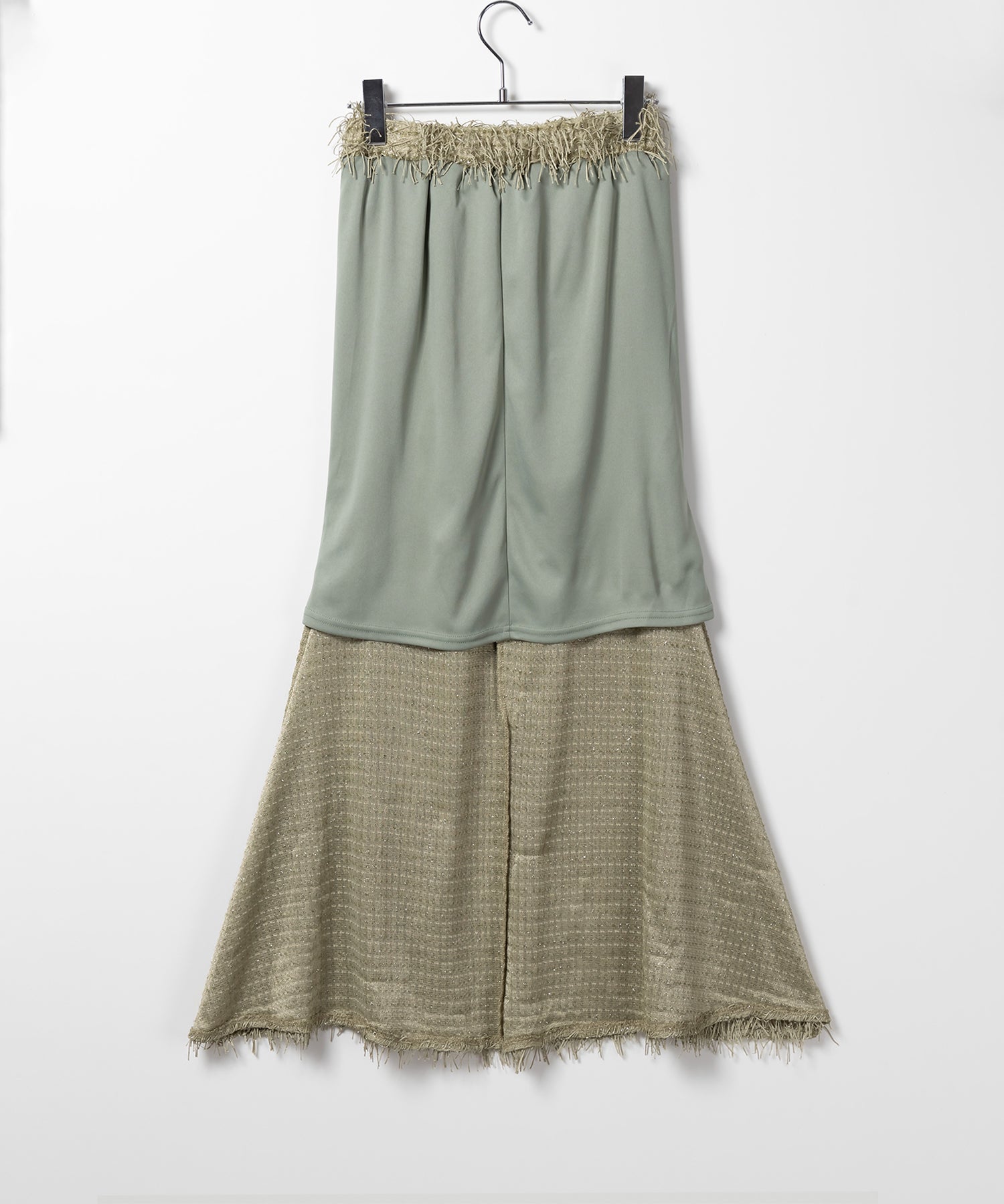 シャギーフリンジロングマーメイドスカート /shaggy fringe long mermaid skirt