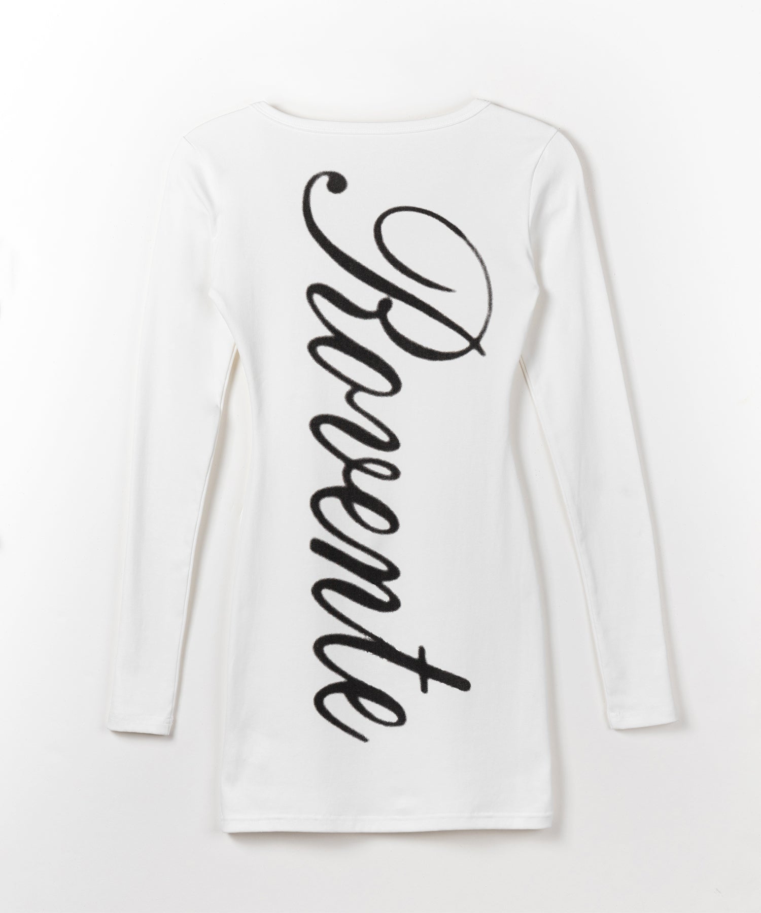 レタリングバックロゴスクエアタイトミニワンピース / lettering back logo square tight mini onepiece