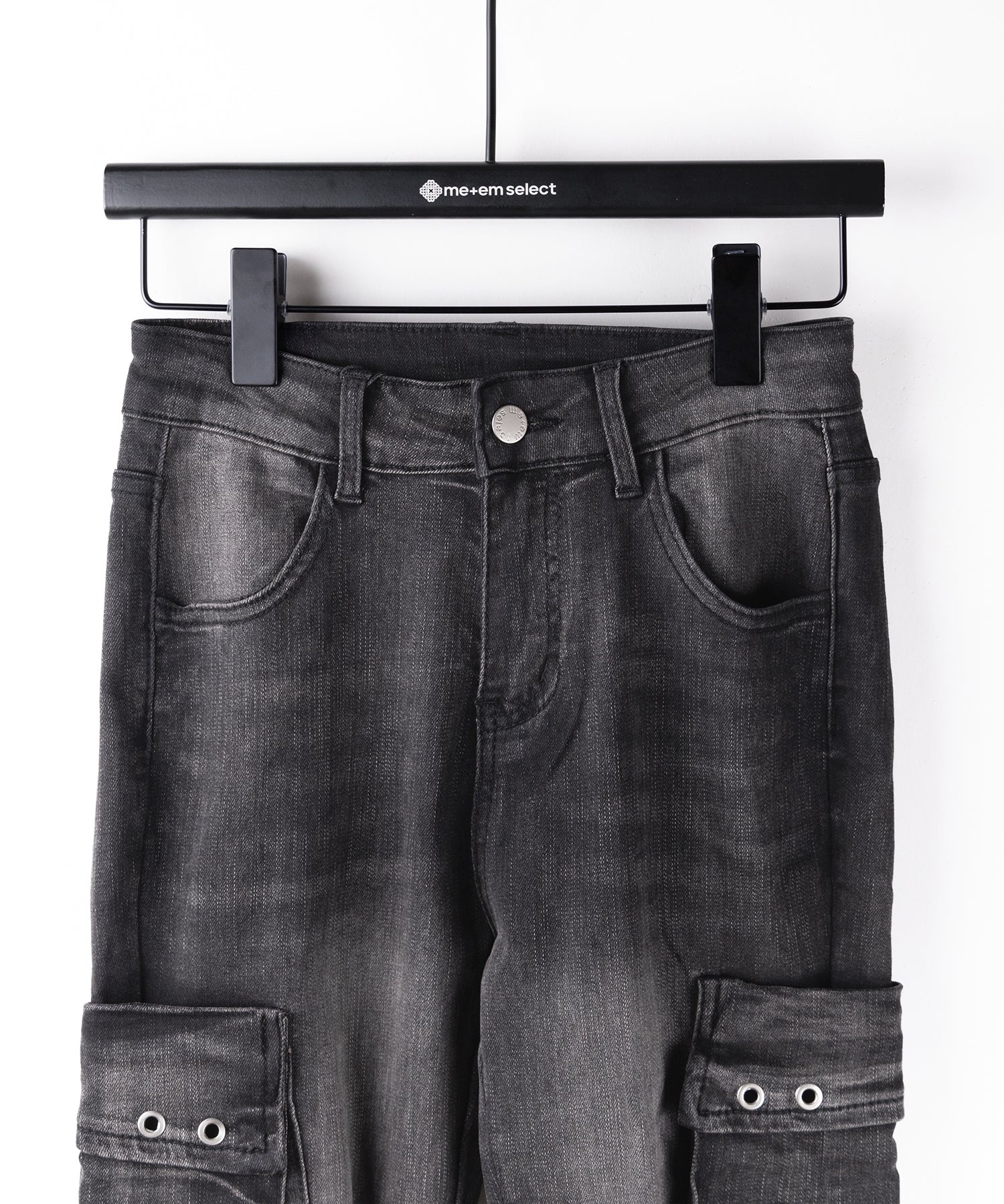 【 2color / 4size 】カーゴデザインヴィンテージライクダメージストレッチフレアデニム / cargo design vintage-like damage stretch flare denim