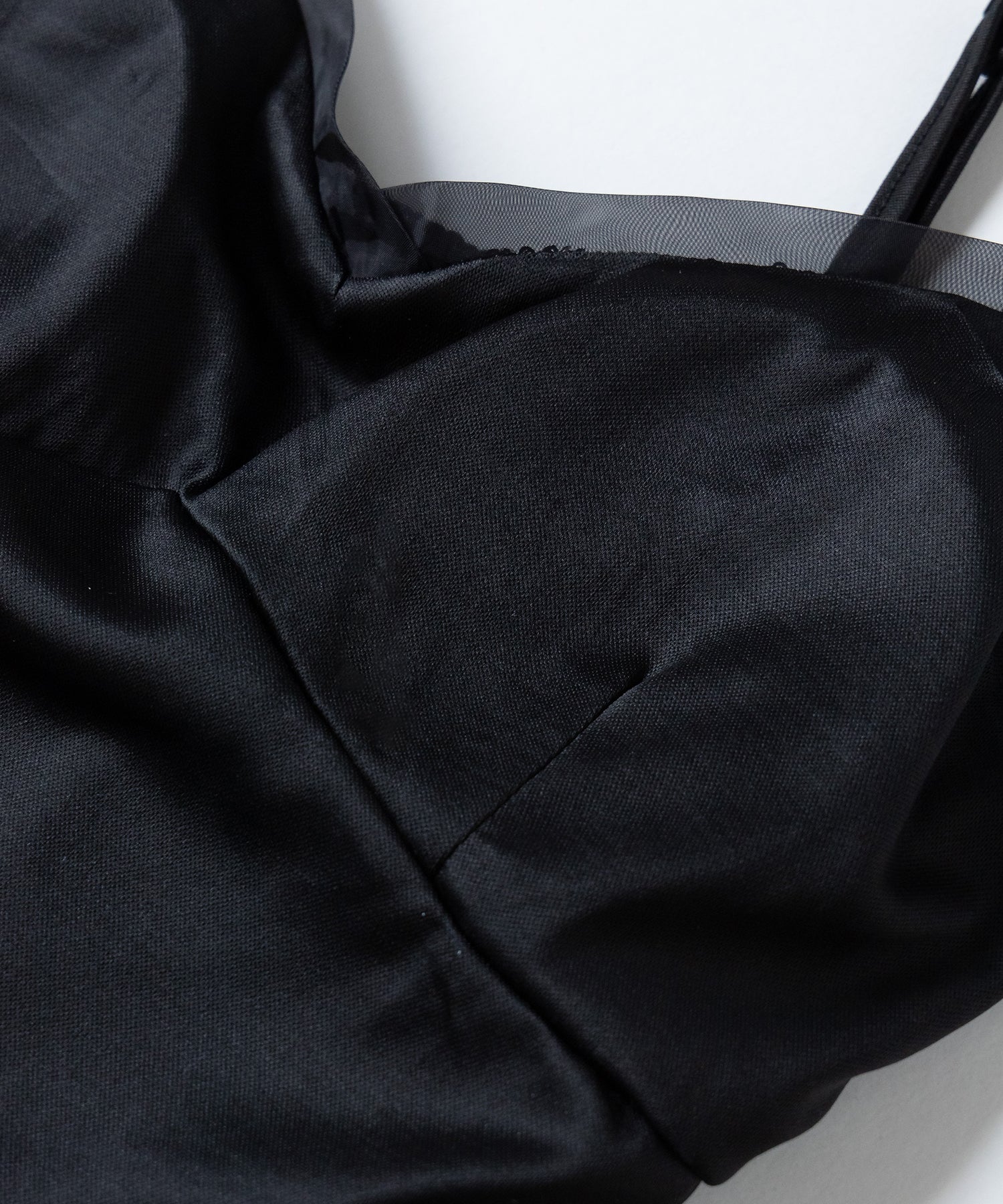 【 カップ付き 】シアースパンコールショートキャミソールビスチェ / sheer spangle short camisole bustier