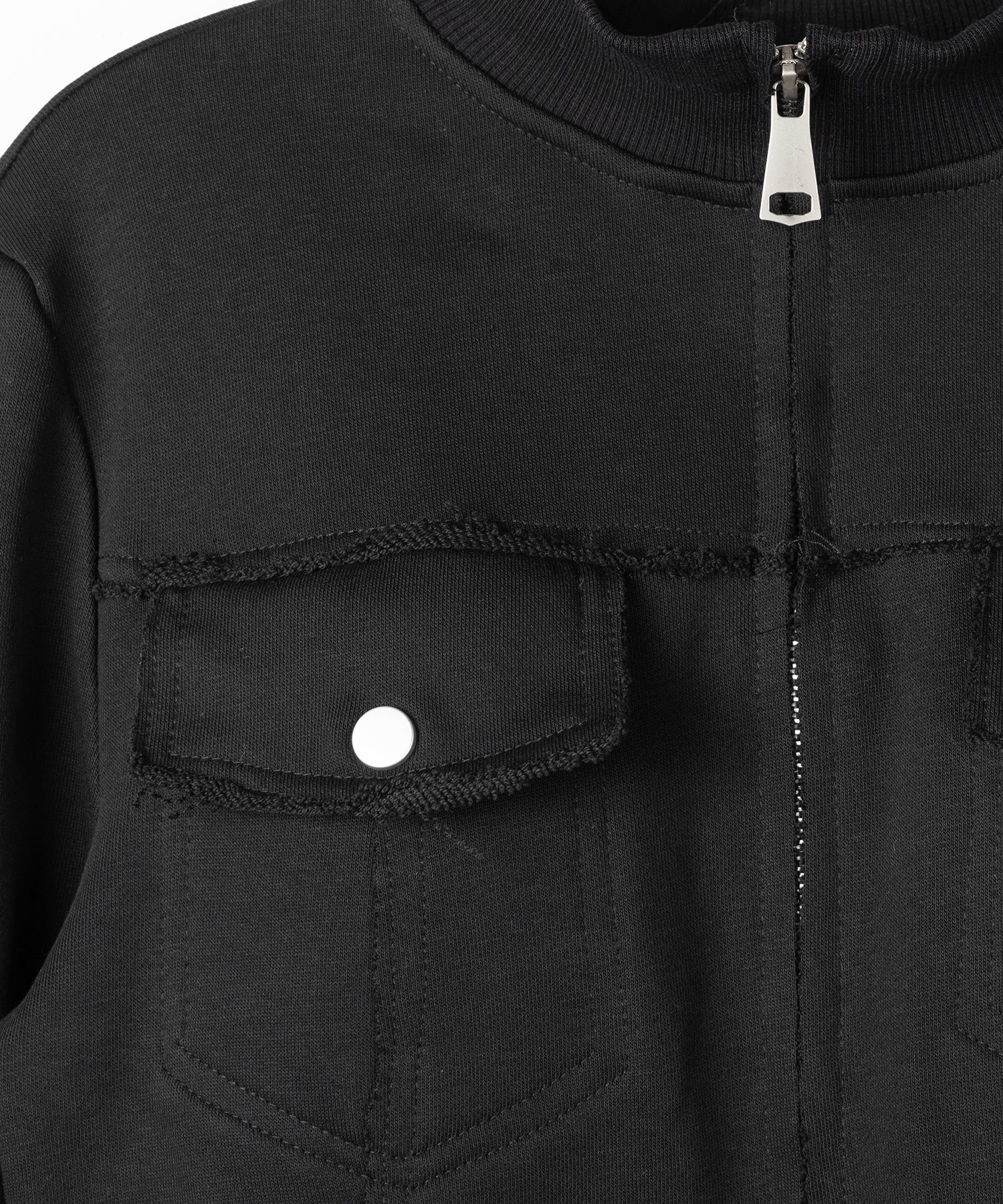 ダブルジップアウトポケット裏毛スリムジャケット / Double-zip outer pocket sweat slim jacket