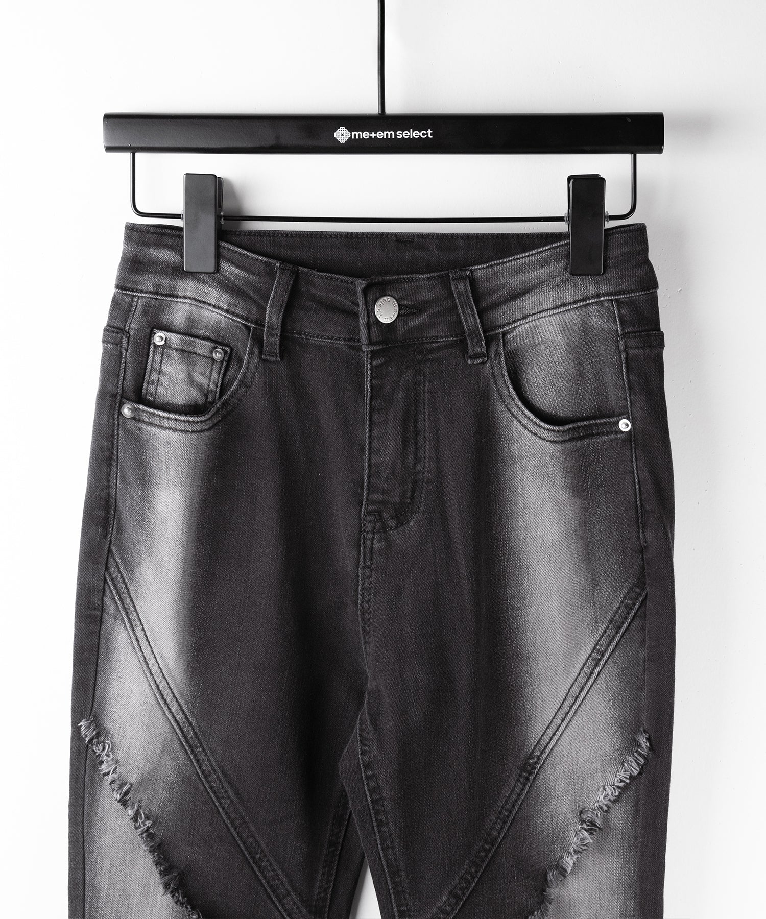 【 2color / 4size 】フリンジデザインヴィンテージライクストレッチフレアデニム / fringe design vintage-like stretch flare denim