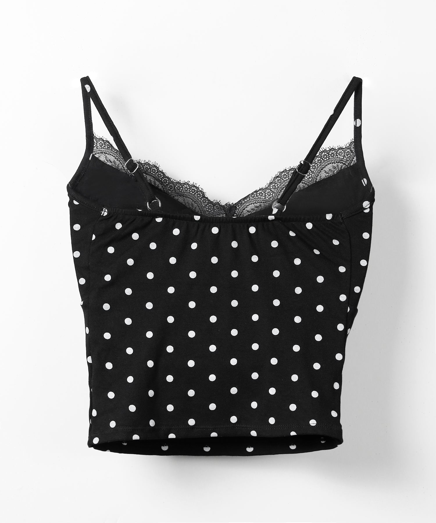 ドットレースフロントリボンキャミソール / Dot lace front ribbon camisole
