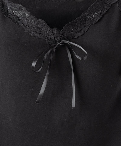 3サテンリボンレースリブキャミソール / three satin ribbon lace lib camisole