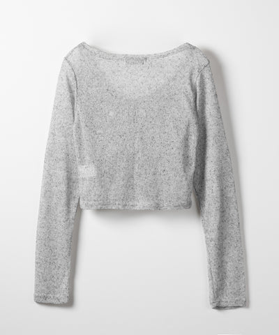 フロントボタンシアーショートカーディガン / front botton sheer short cardigan