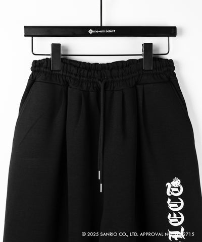 【 HELLO KITTY × me+em select 】ハローキティグランジロゴワイドスウェットパンツ / Hello Kitty grunge logo wide sweatpants 【 セットアップ着用可能 】