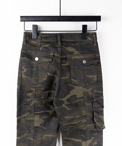 ヴィンテージカモフラストレッチカーゴフレアデニム / vintage camouflage stretch cargo flare denim