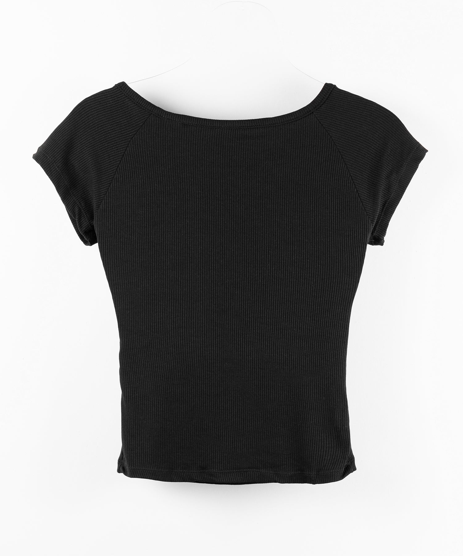 【 3color 】ミニボタンヘンリーネック半袖チビTシャツ / mini button Henley neck short sleeve chibi T-shirt