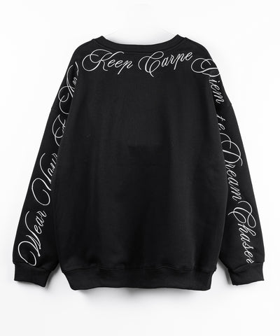 レタリングロゴ刺繍スウェットプルオーバー / lettering logo embroidery sweat pullover