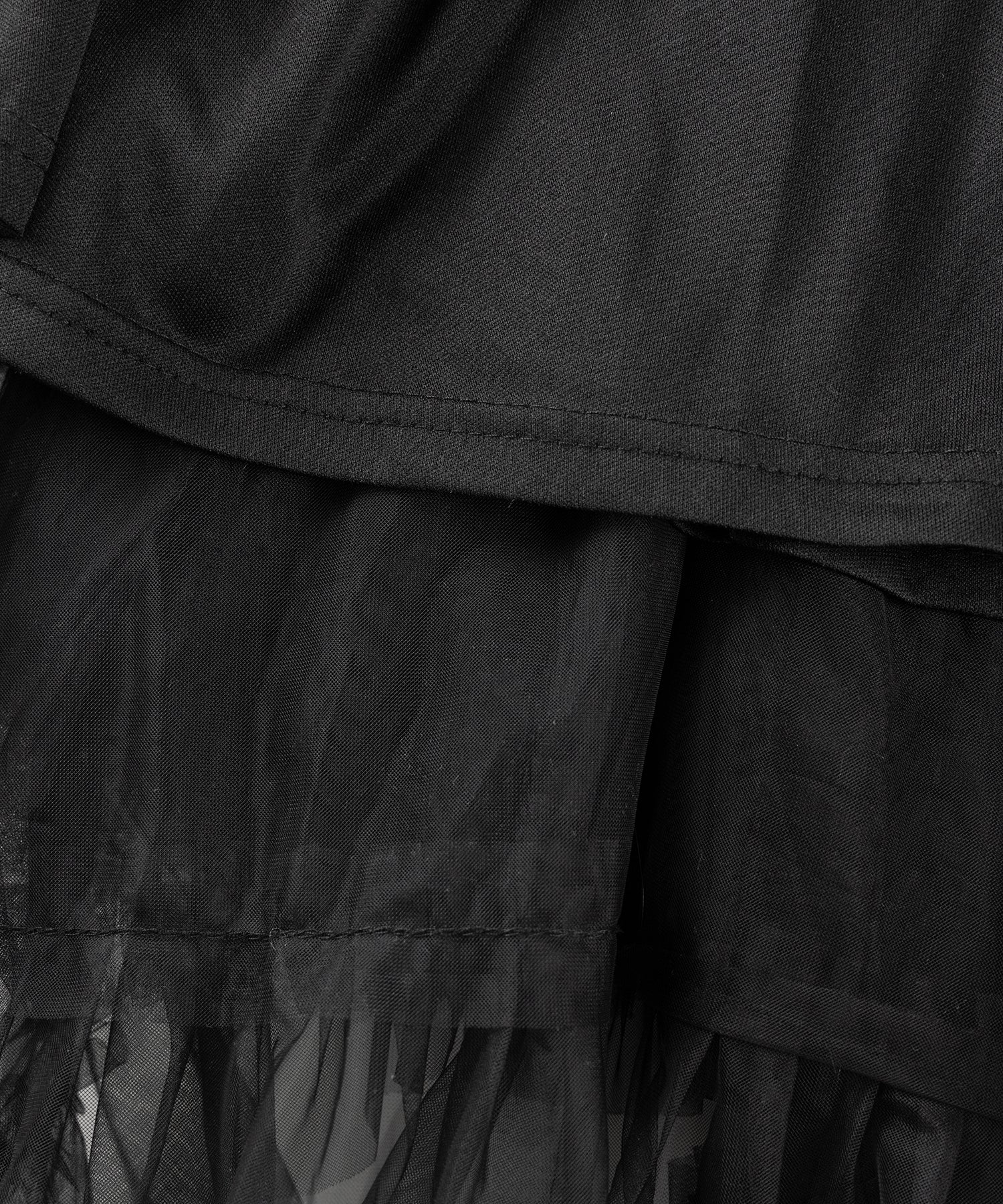 レイヤードボリュームフリルチュールスカート / layered volume frill tulle skirt
