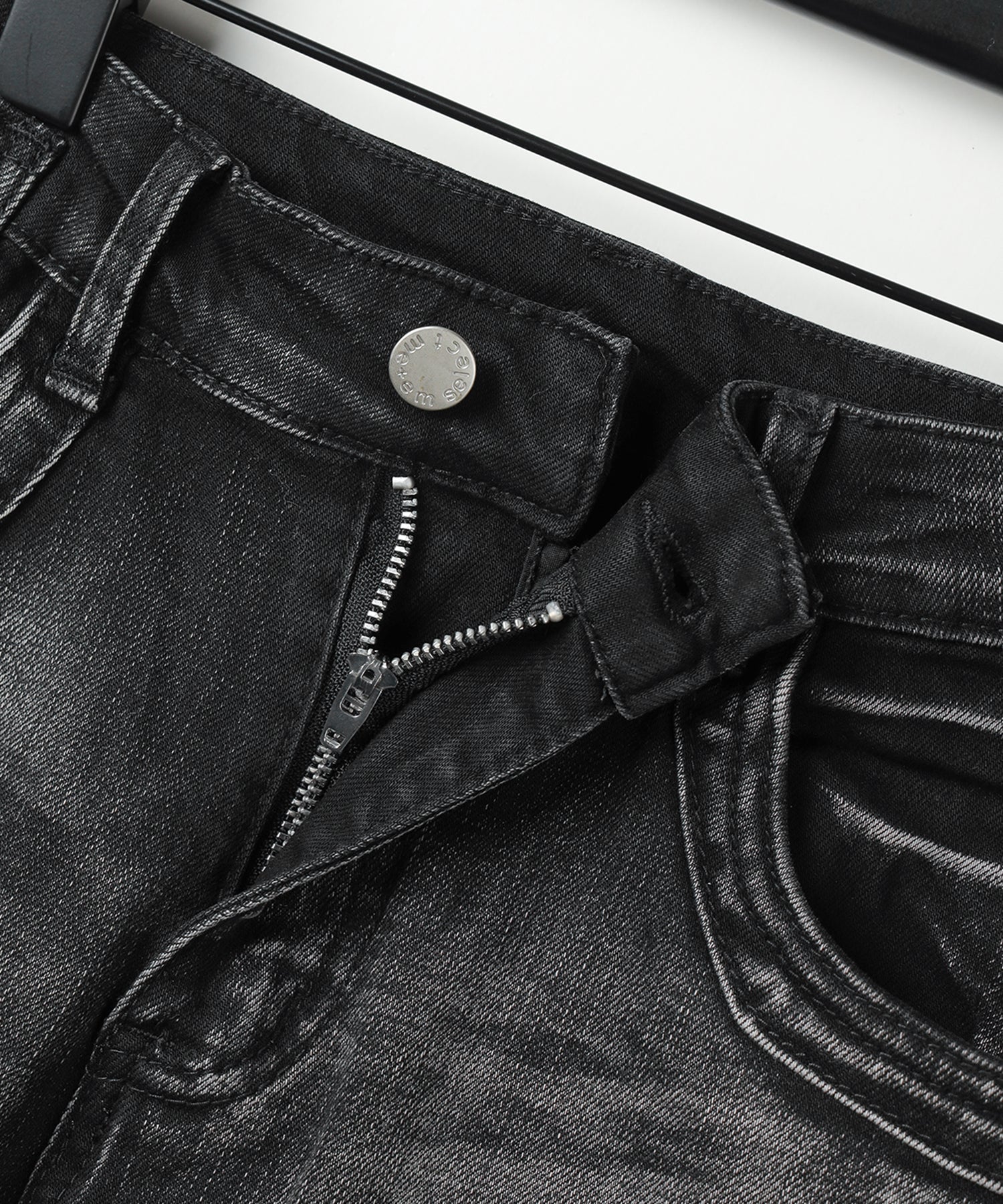 ヴィンテージライクフリンジストレッチフレアデニム / Vintage-like fringe stretch flare denim