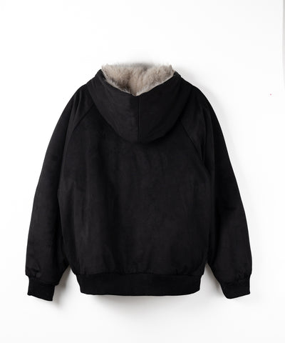 【 リバーシブル2WAY】ビッグフーディボリュームフェイクファーブルゾン / Reversible big hoodie volume fake fur blouson