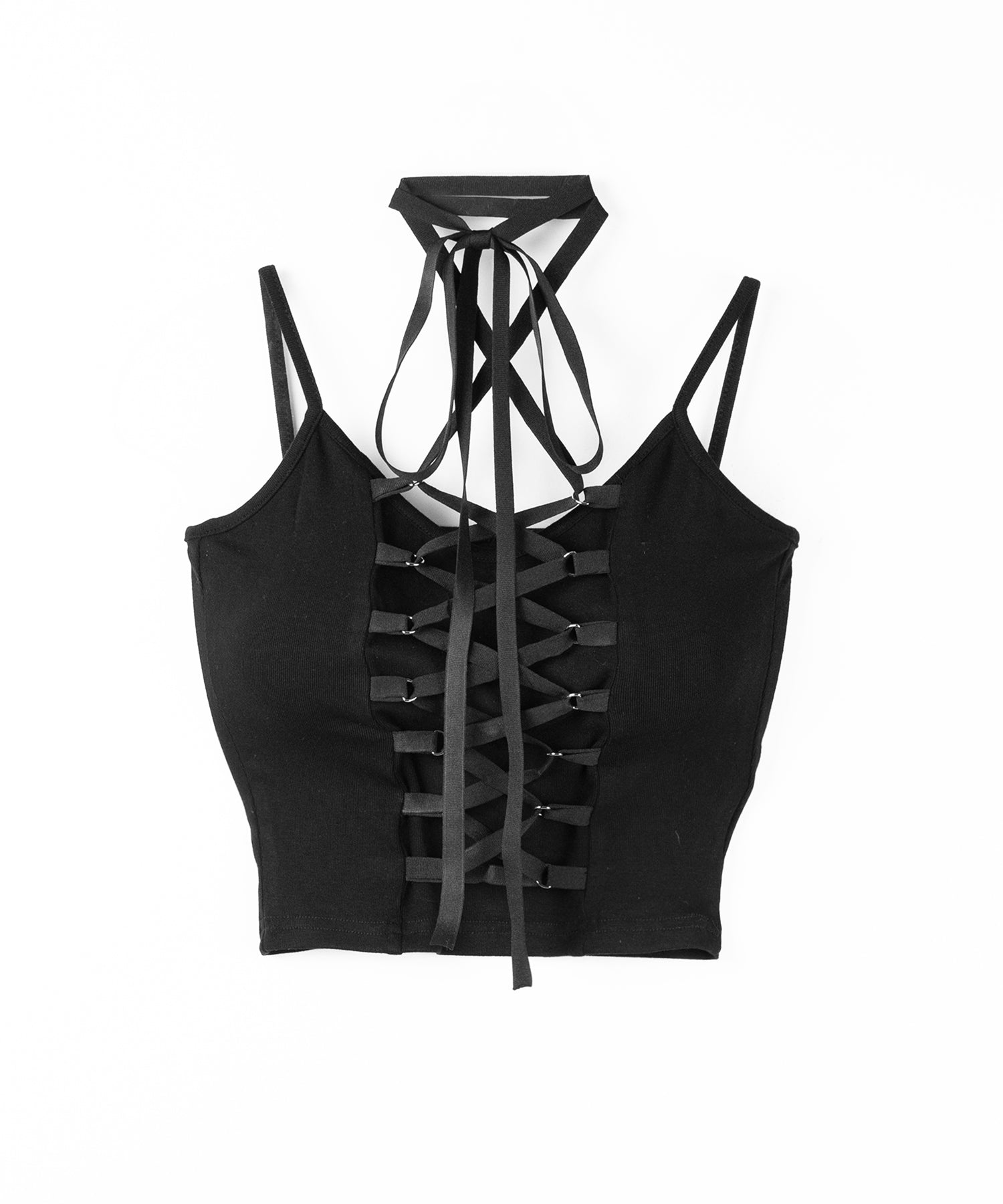 【 2WAY 】レースアップコルセットリボンチョーカーキャミソール / lace up corset ribbon choker camisole