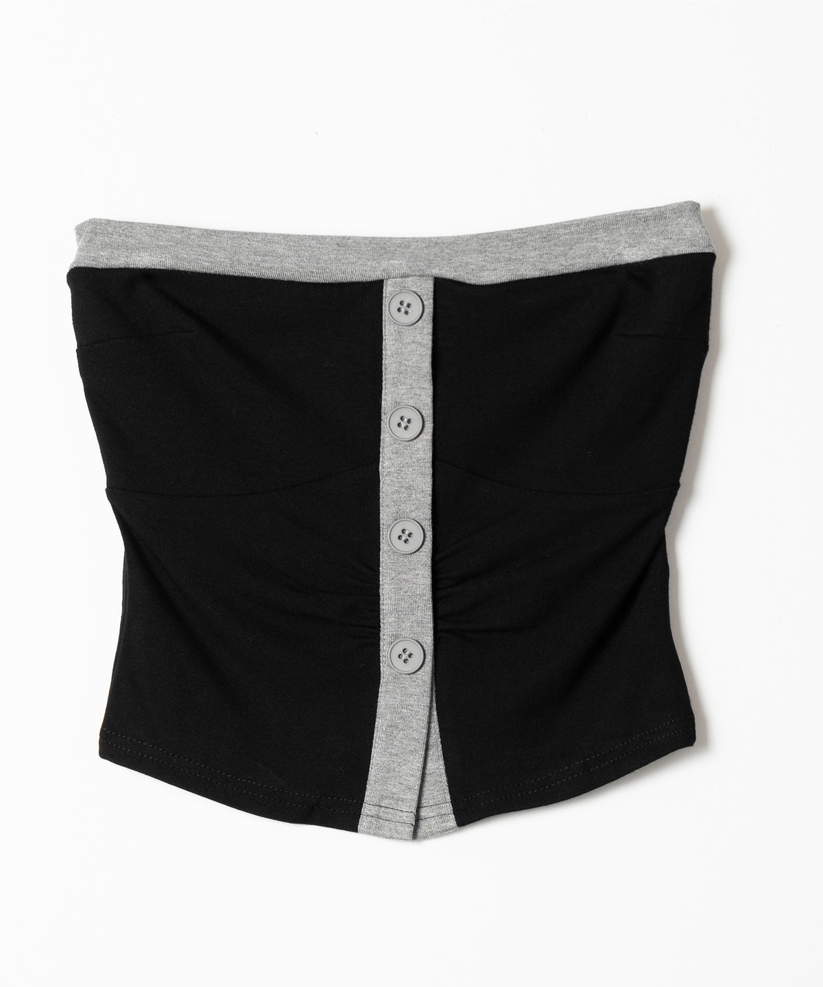 【 2点セット 】バイカラーボタンベアトップス&ショートカーディガン SET / bicolor button bare top & short cardigan SET