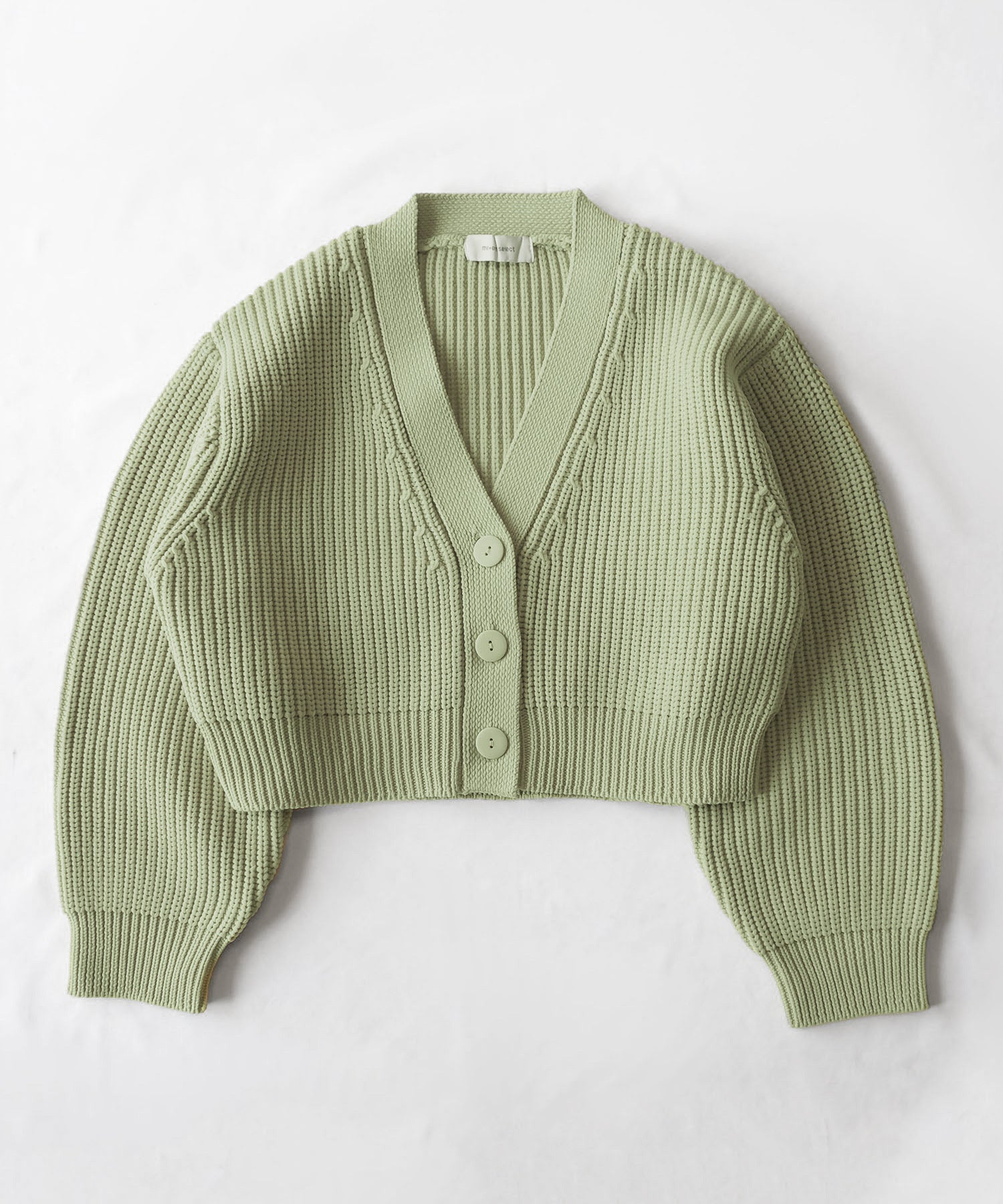 【 ミームセレクトオリジナル 】ショート丈ボリュームリブニットカーディガン / short volume libknit cardigan