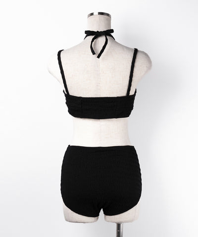 【 レディース水着/2点セット 】2WAY フロントリボンクロスネックセパレートビキニ / 2WAY front ribbon cross neck separate bikini