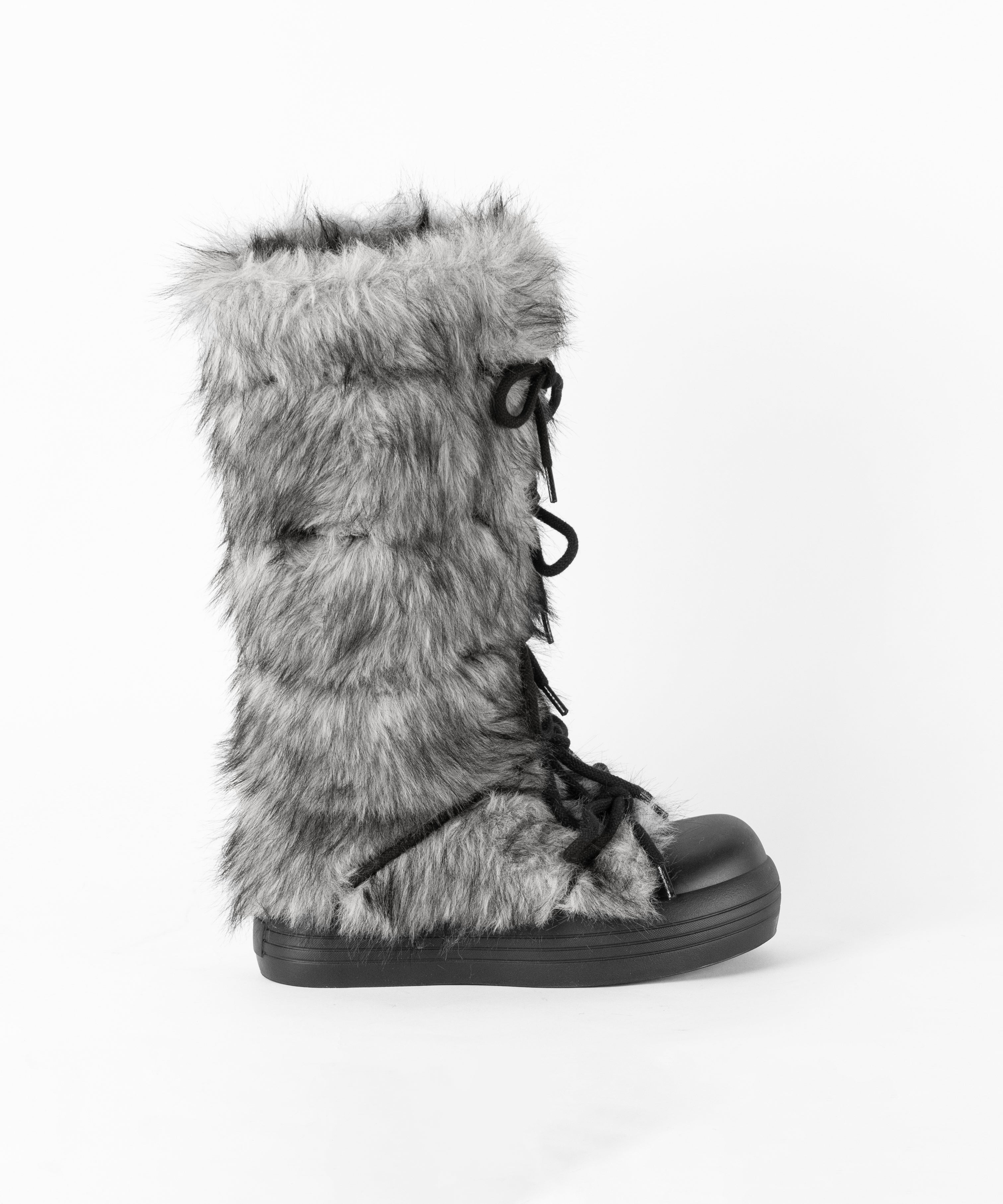 ボリュームフェイクファーレースアップロングブーツ / volume fake fur laceup long boots