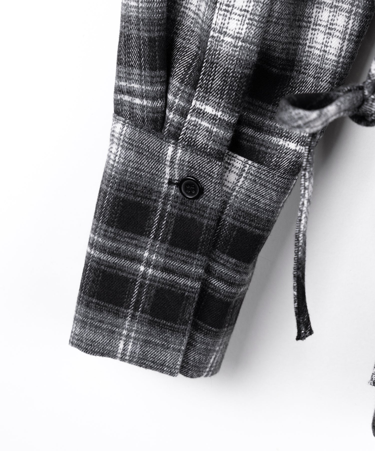 レースアップリボンスリムラインチェックネルシャツ / lace up ribbon slim line check flannel shirt
