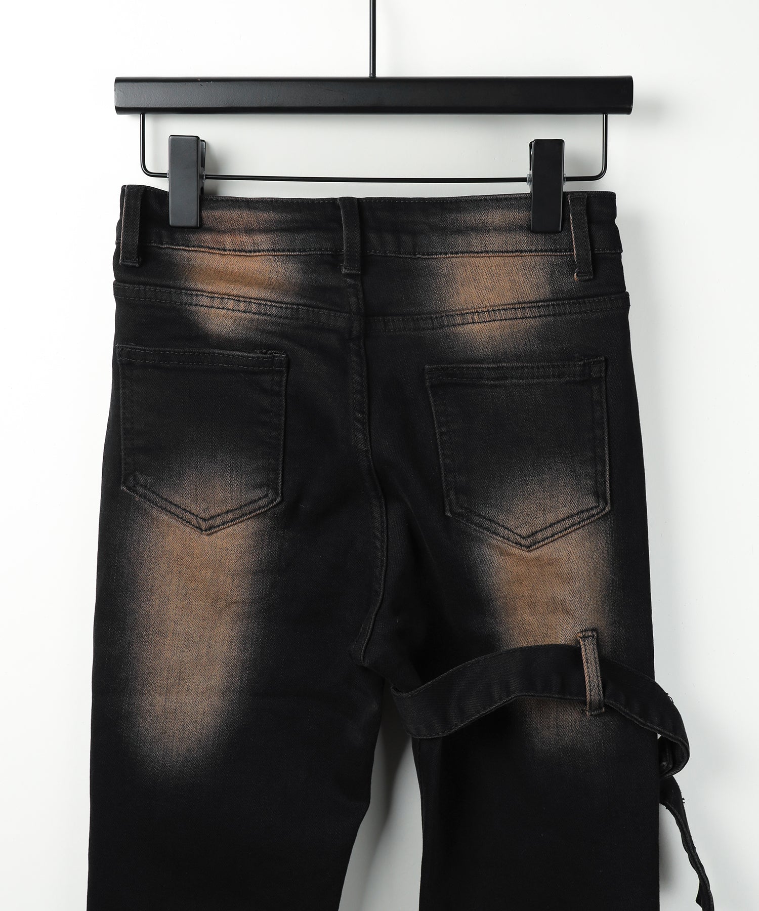 【 2color / 4size 】ベルテッドアウトポケットヴィンテージフレアデニム / belted out pocket vintage flare denim