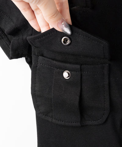 アウトポケットスクエアネックスリムTシャツ /Out pocket square neck slim T-shirt