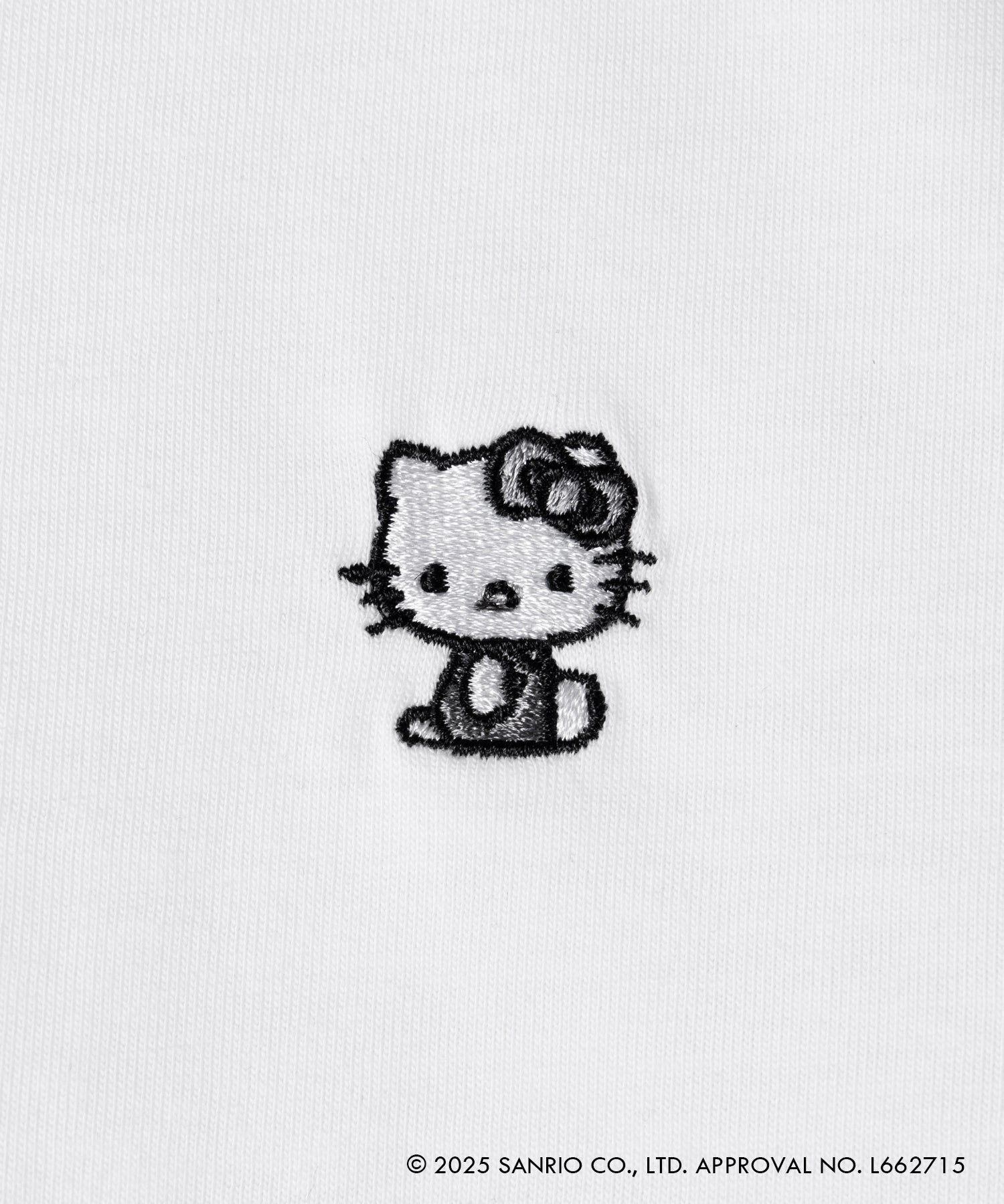 【 HELLO KITTY × me+em select 】ハローキティミニ刺繍チビTシャツ / Hello Kitty mini embroidery chibi T-shirt 【セットアップ着用可能 】