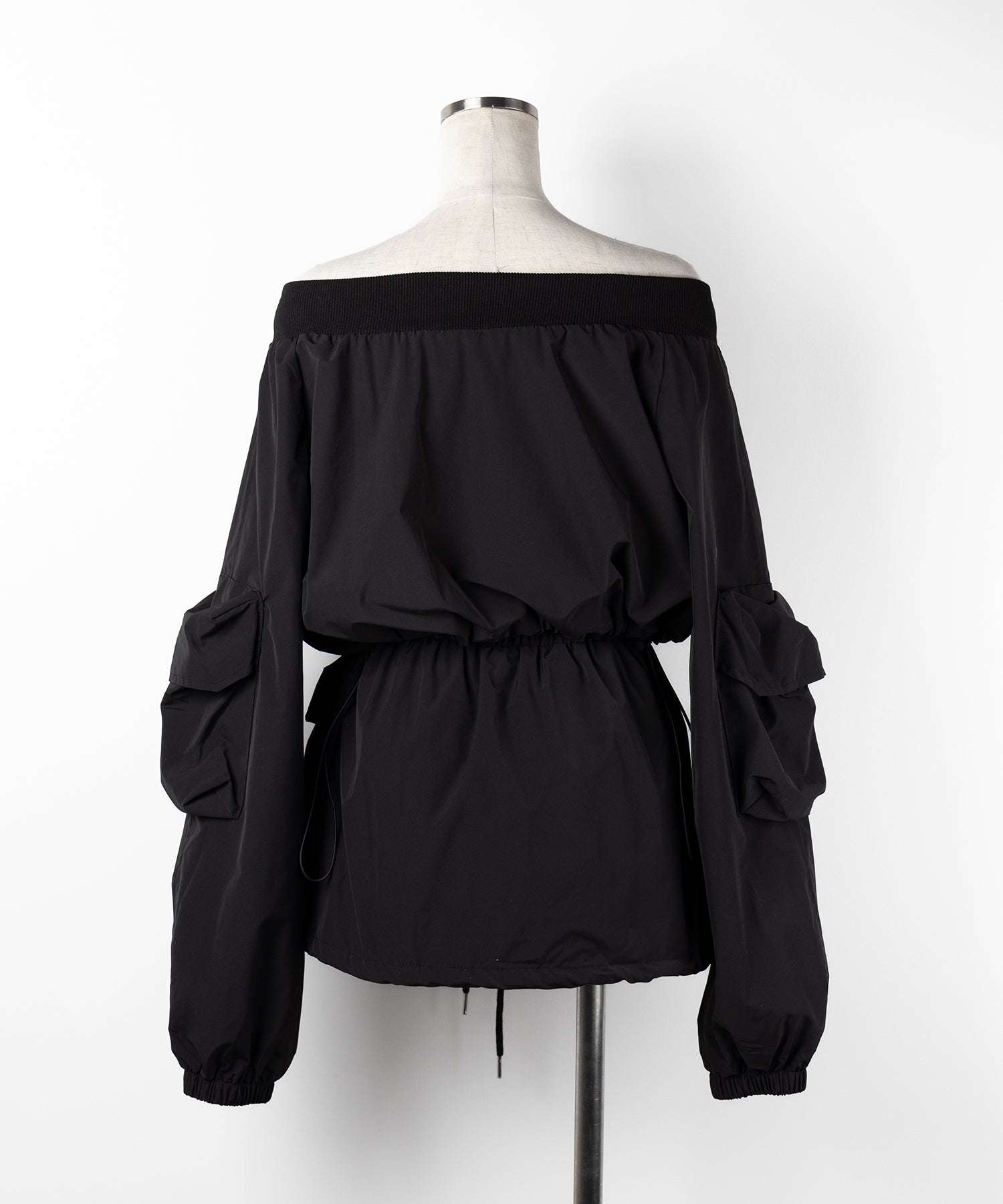 【 セットアップ 】アウトポケットオフショルカーゴブルゾン & ダブルジップカーゴミニスカート SET / out pocket off shoulder cargo blouson & double zip cargo mini skirt SET