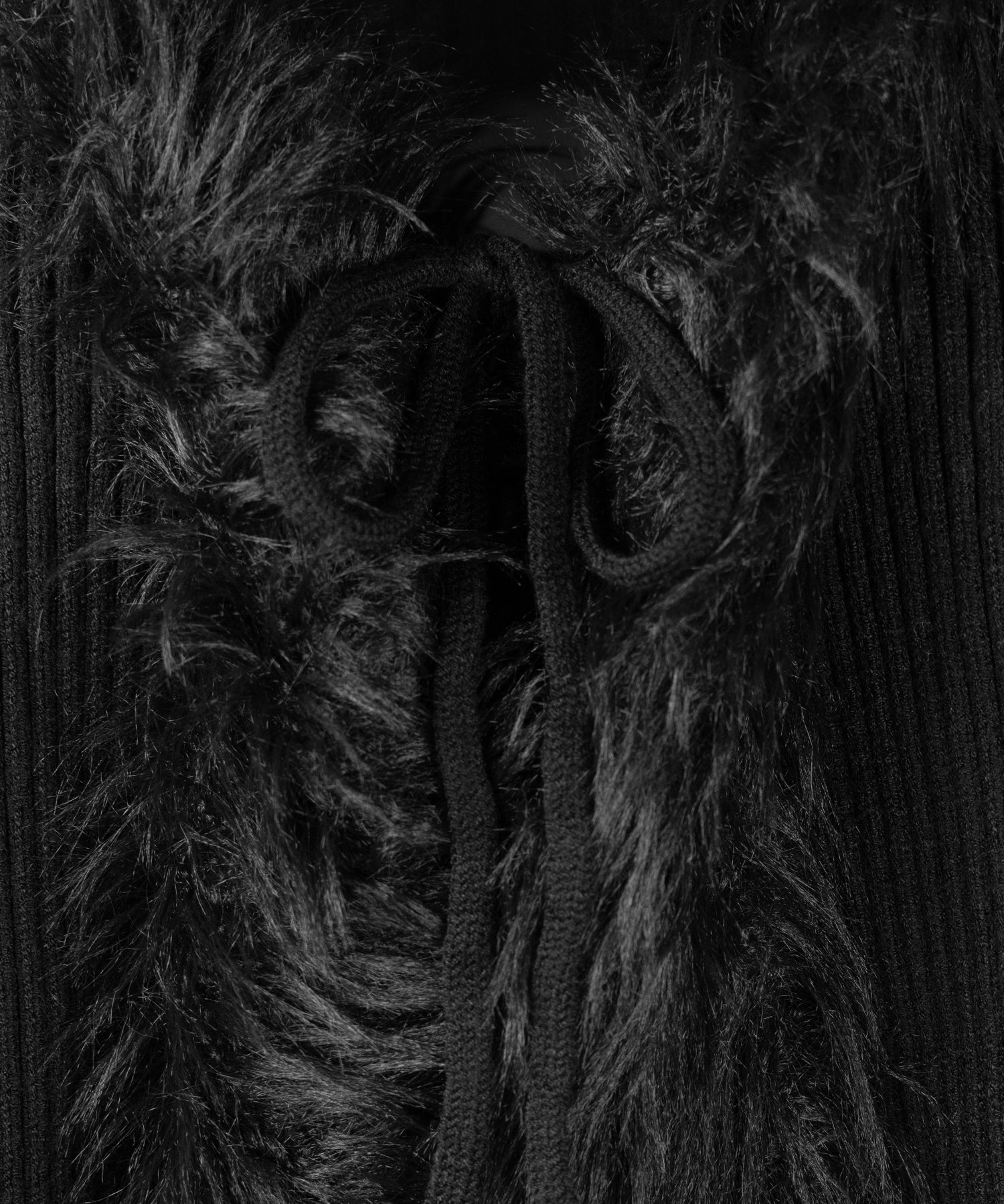 シャギーファードッキングリブニットカーディガン / shaggy fur docking rib knit cardigan