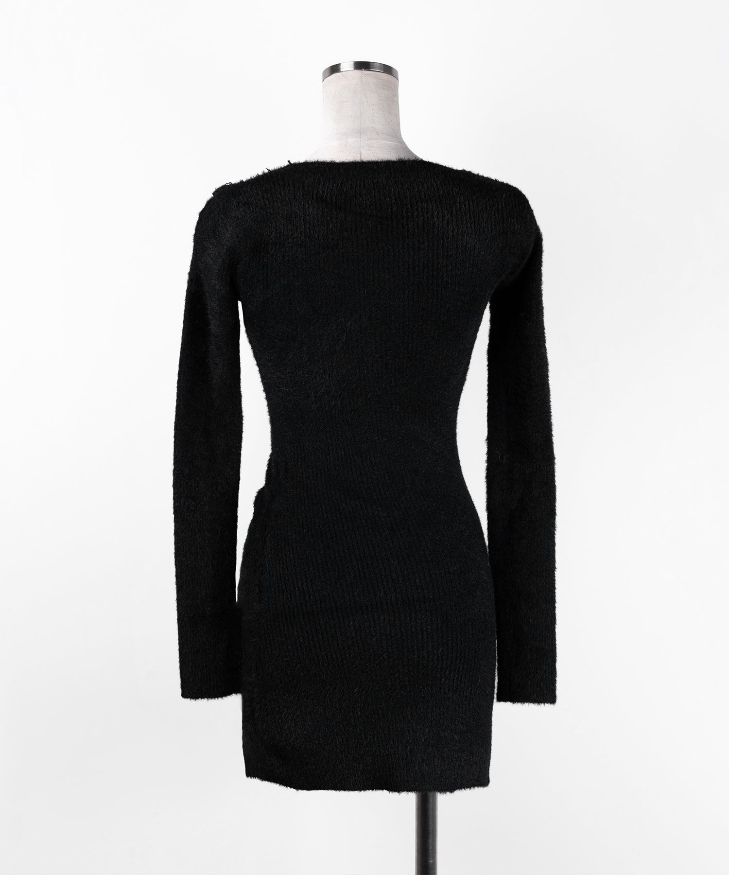 クロスストラップシャギーニットミニワンピース / cross strap shaggy knit mini onepiece