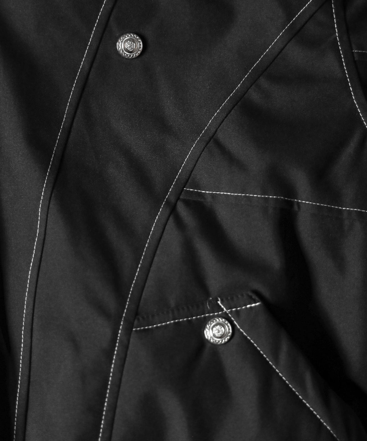 配色ステッチファーフード中綿オーバーブルゾン / stitch fur hood fake down over blouson