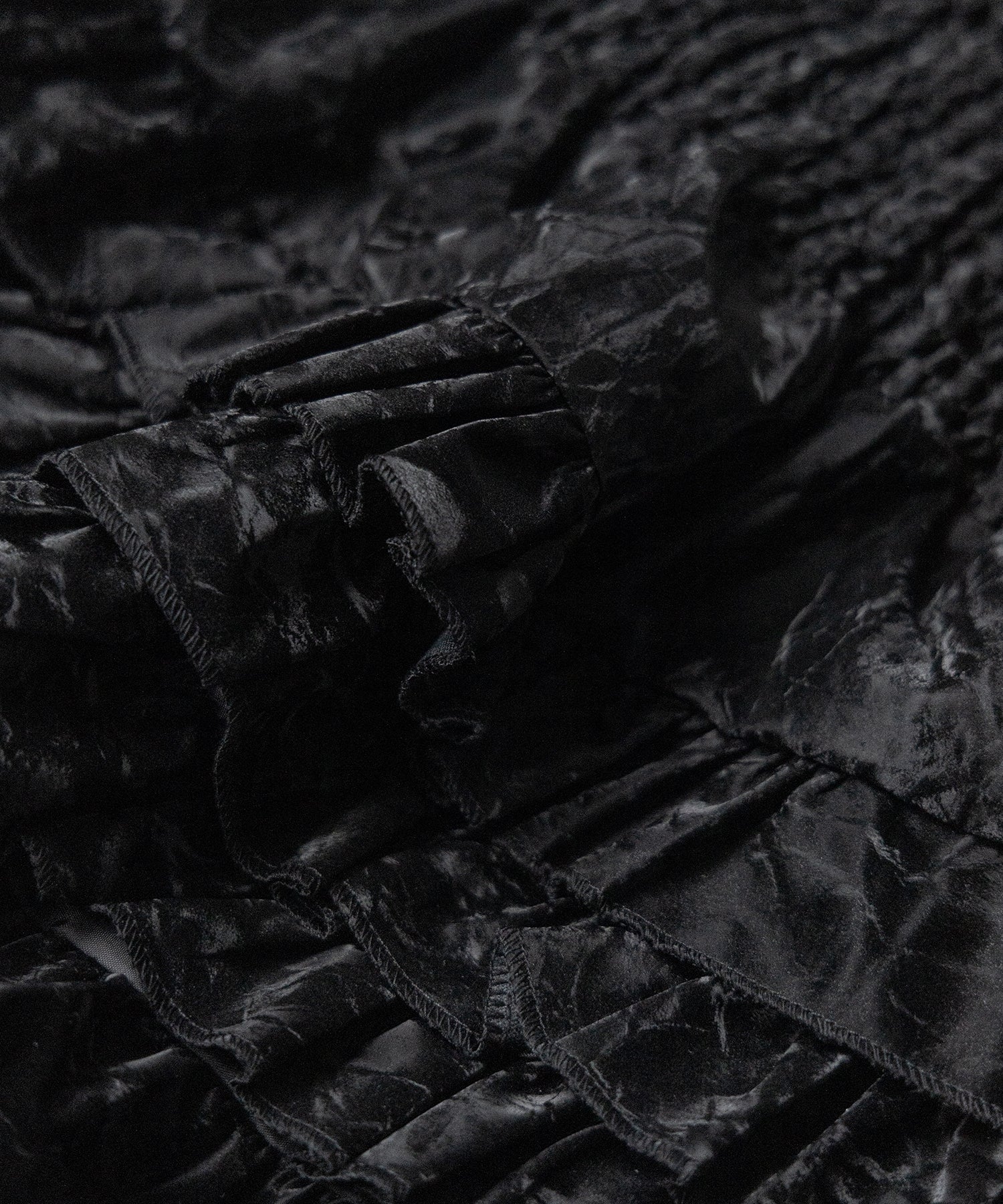 【 インナーパンツ裏地付 】ハイウエストシャーリングフリルミニスカート / high waist shirring frill mini skirt