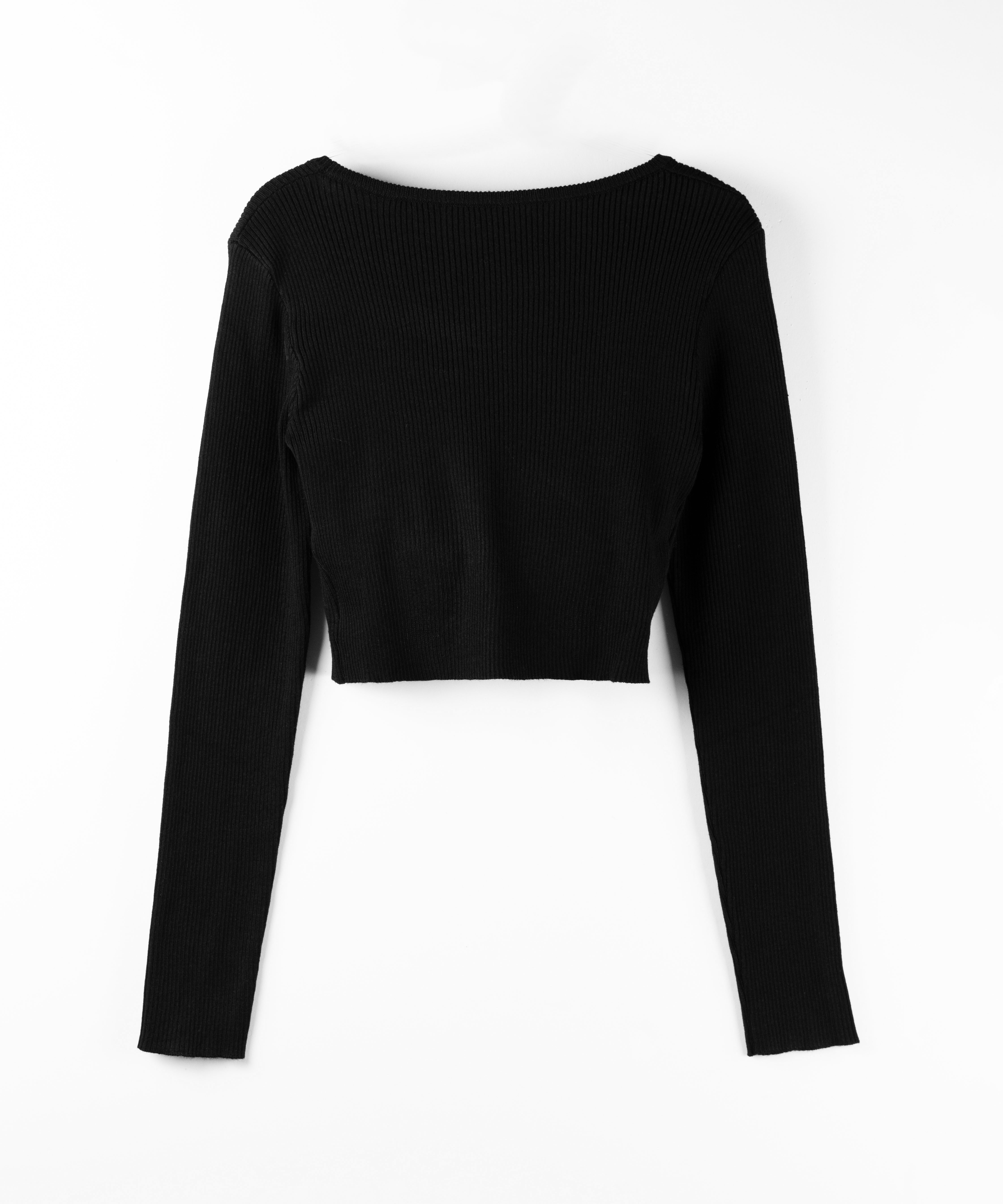 レタリングロゴ刺繍スクエアネックショートリブニットトップス / lettering logo embroidery square neck short rib knit tops