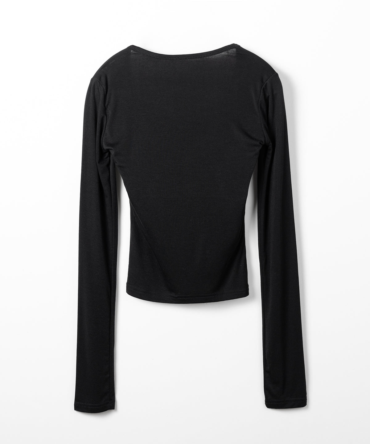 オープンネックタイトフィットルーズドレープ長袖Tシャツ / open neck tight fit loose drape long sleeve T-shirts