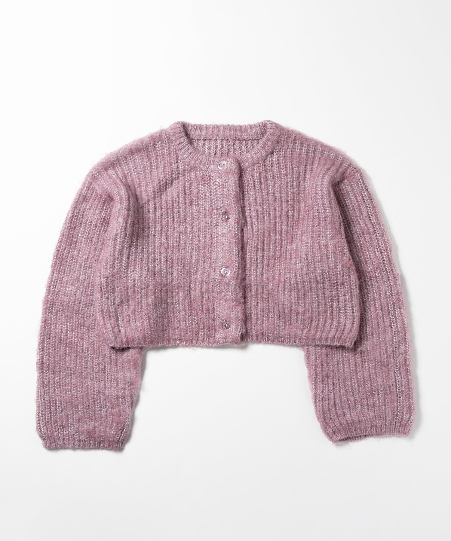 ボリュームワイドスリーブショートシャギーニットカーディガン / volume wide sleeve short shaggy knit cardigan