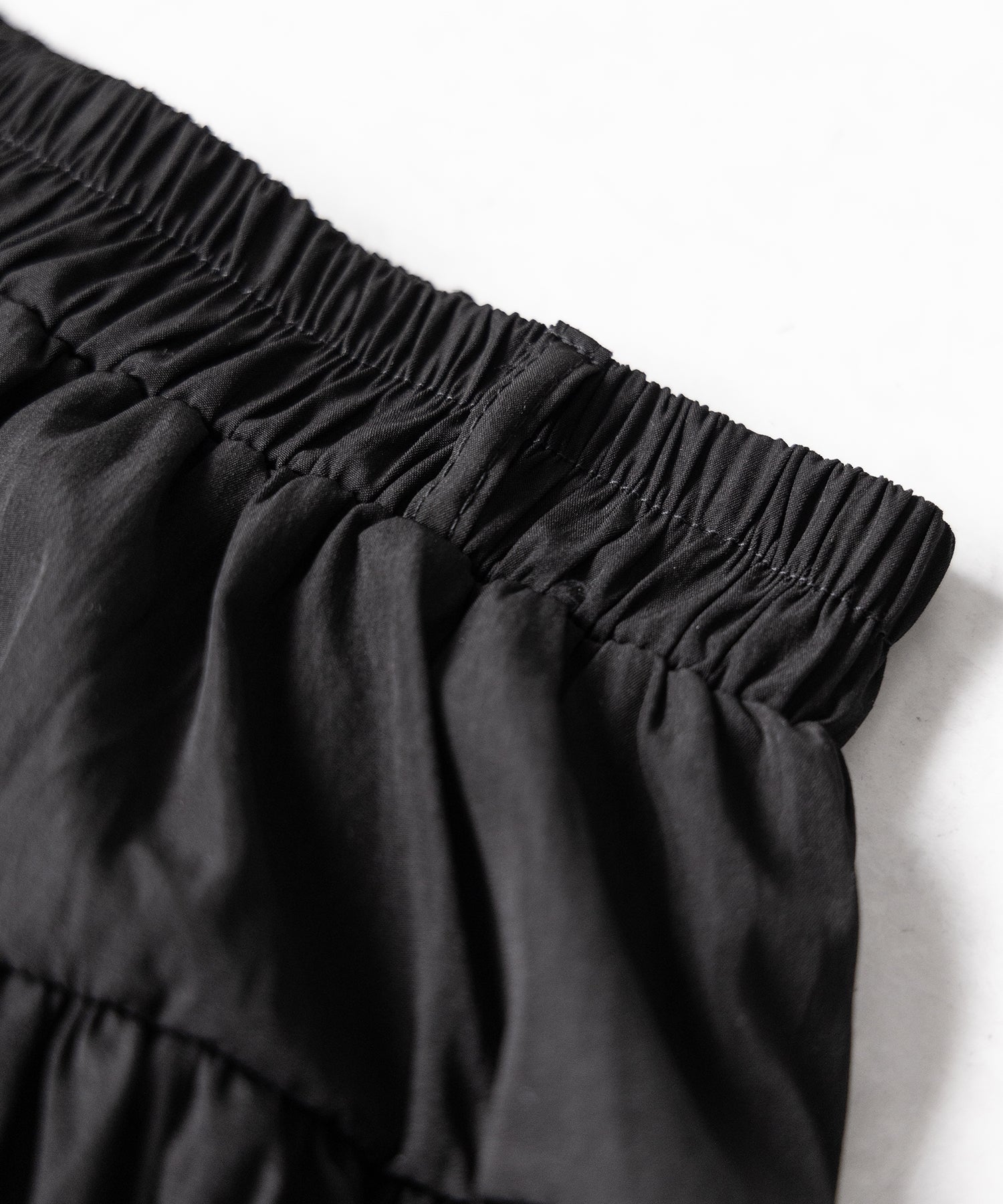 【 2color /インパン裏地付き 】ティアードコットンバルーンミニスカート / tiered cotton balloon mini skirt