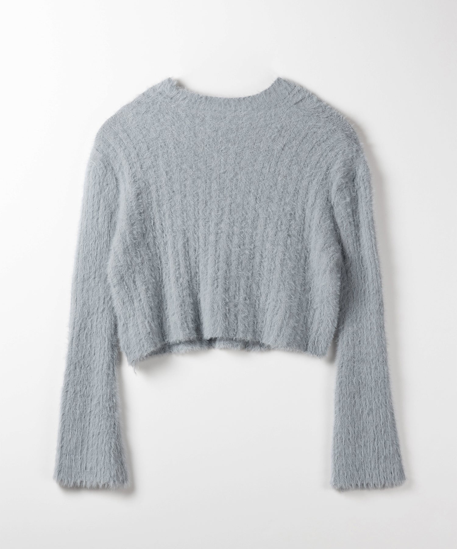 【 3color 】ショートシャギーリブニットカーディガン / short shaggy lib knit cardigan