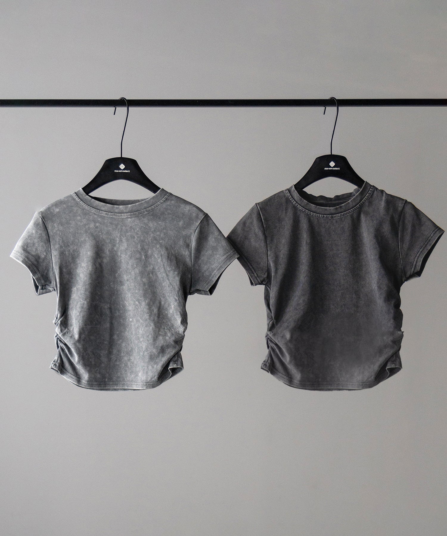 サイドギャザー半袖ヴィンテージTシャツ / side shirring short slleve vintage T-shirt