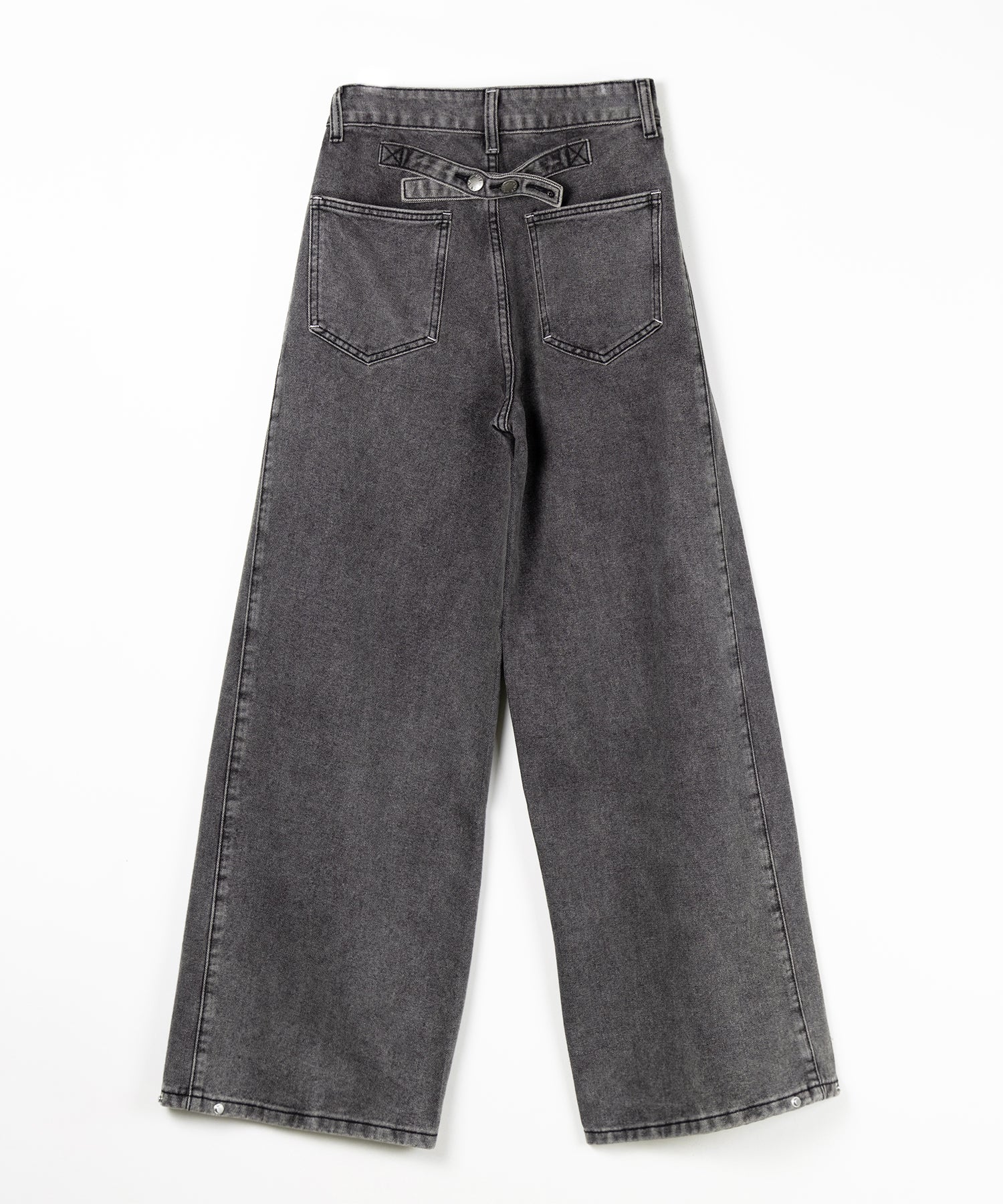 ヴィンテージライクウォッシュカーブワイドデニム / vintage like wash curve wide denim