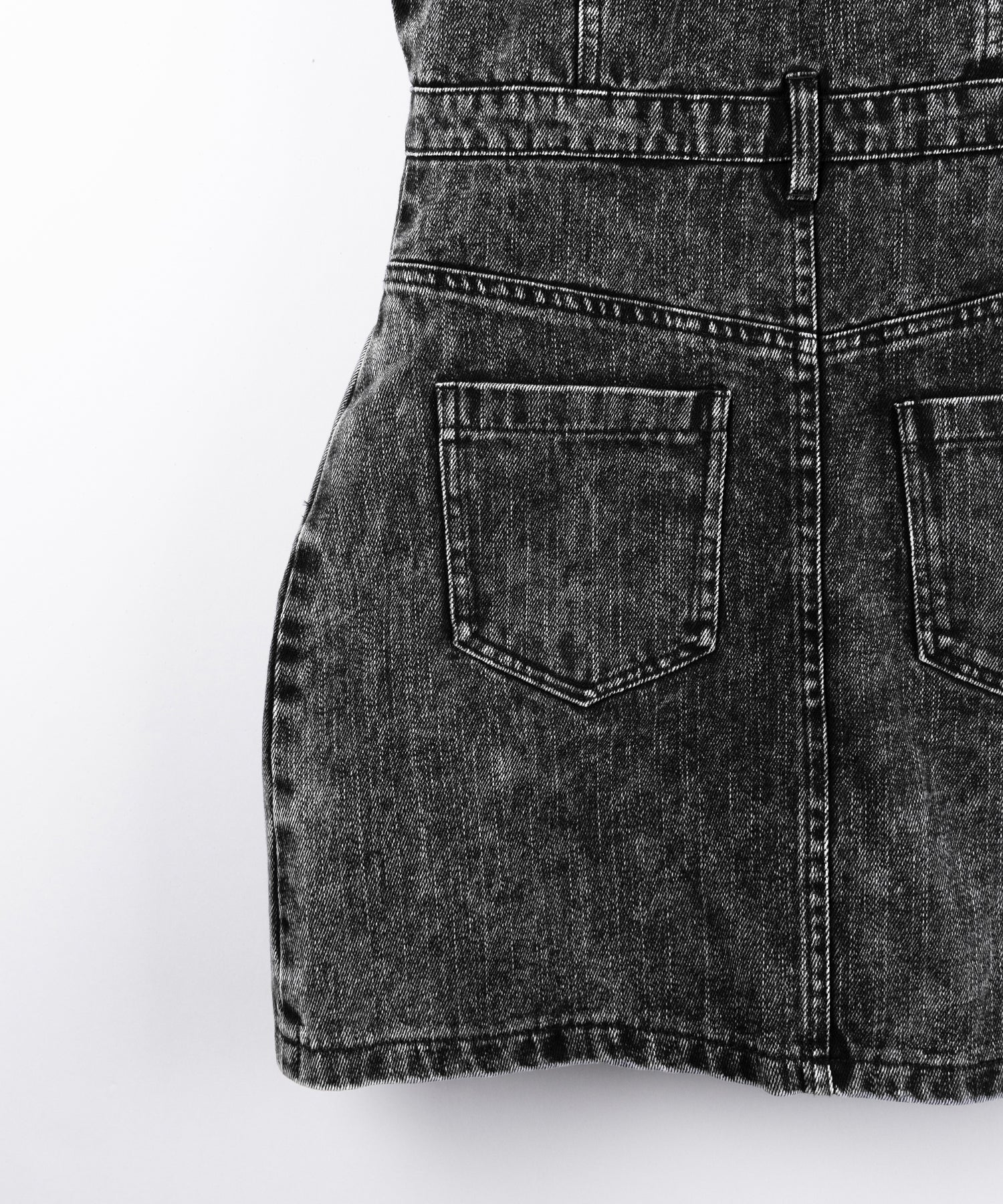【 セットアップ着用可能 】ヴィンテージケミカルブリーチストラップデニムキャミワンピース / vintage chemical bleach strap denim cami onepiece