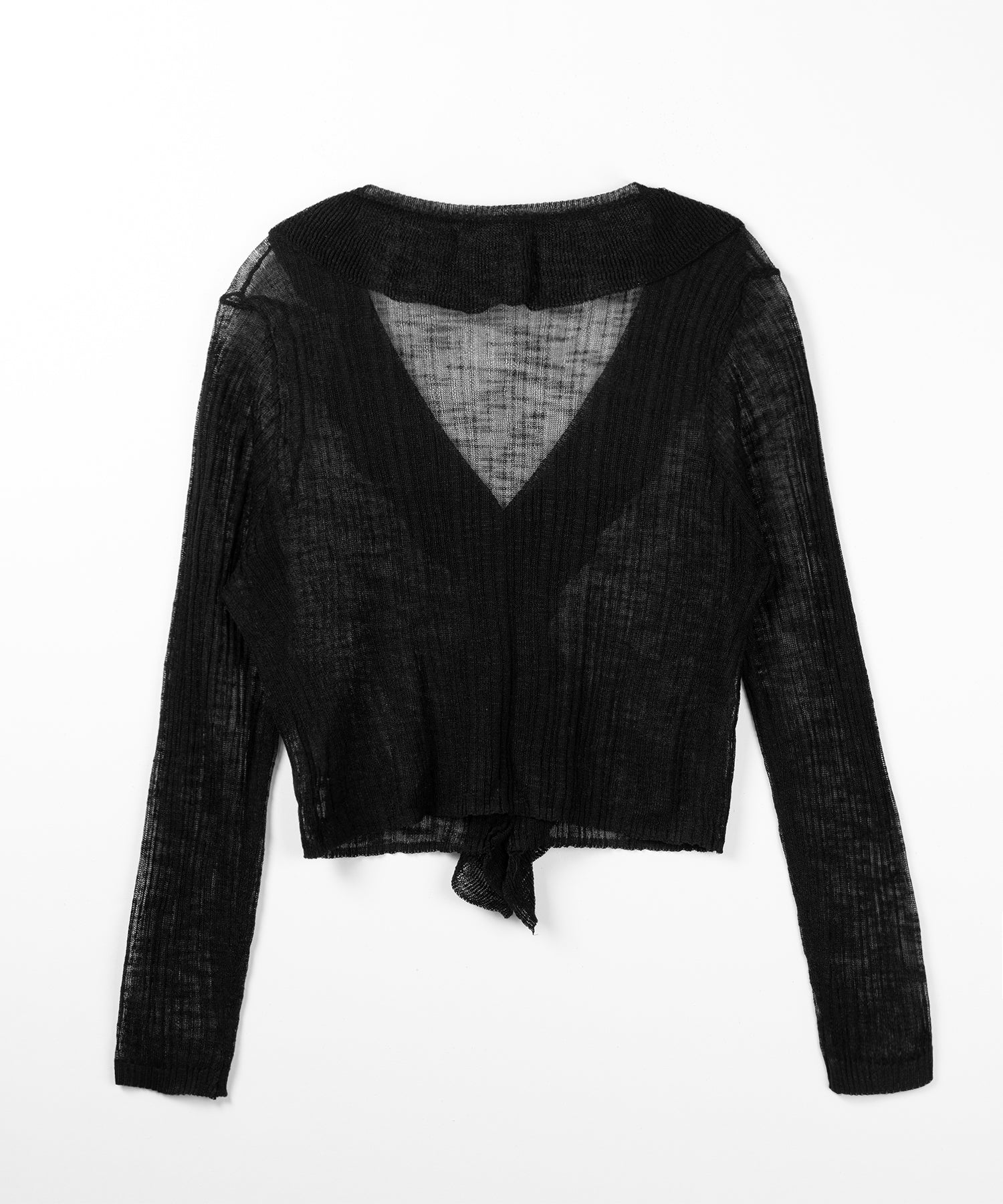 フリルシアールーズニットカーディガン / frill sheer loose knit cardigan