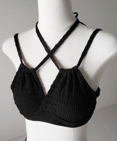 【 レディース水着/2点セット 】2WAY フロントリボンクロスネックセパレートビキニ / 2WAY front ribbon cross neck separate bikini