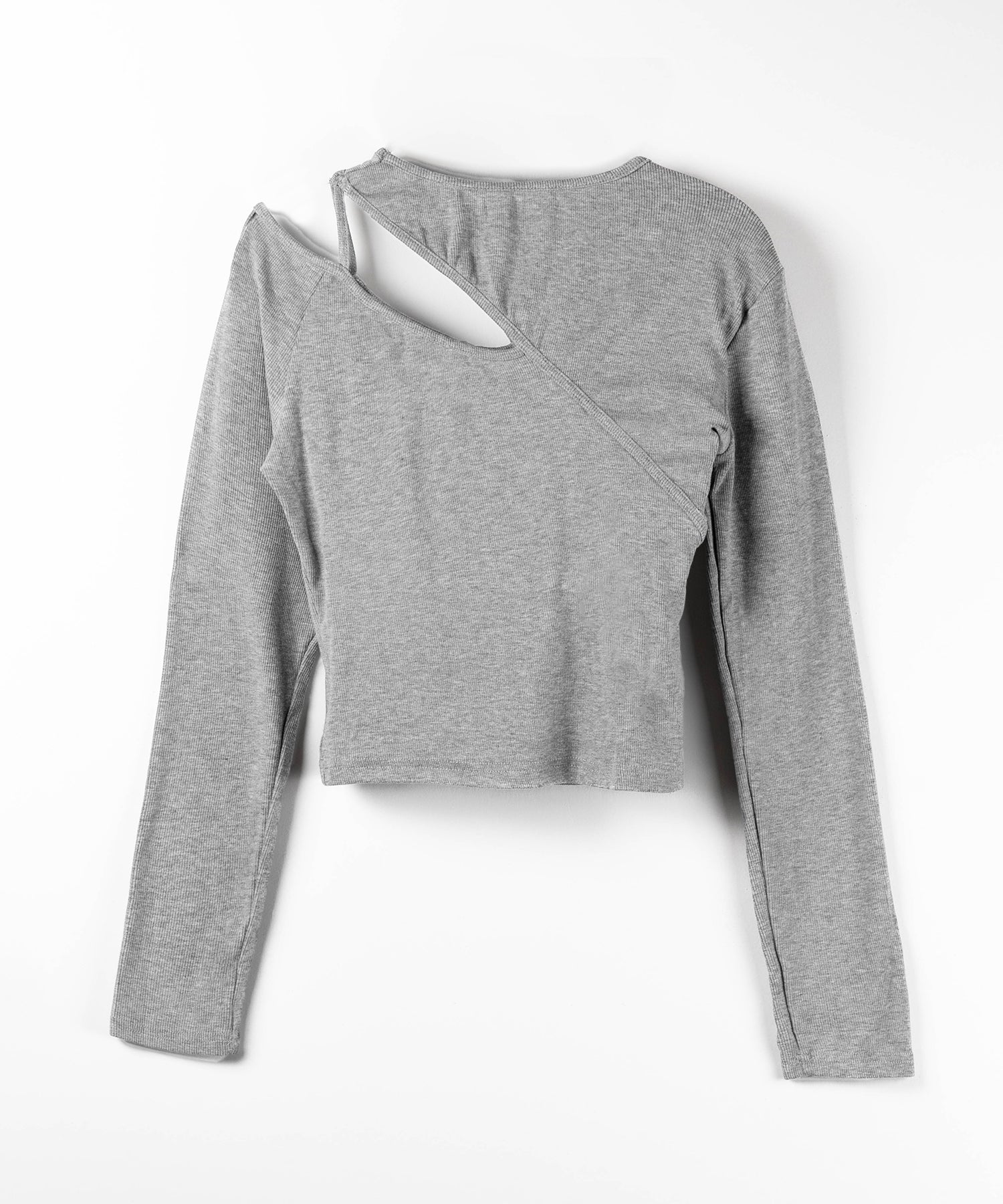 ショルダーカットアウトストラップリブトップス / shoulder cutout strap lib tops