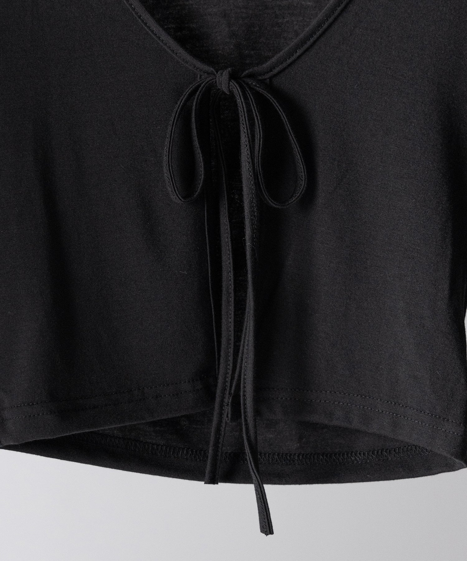 【 2color 】フロントリボンカットソーショートカーディガン / front ribbon cutsew short cardigan
