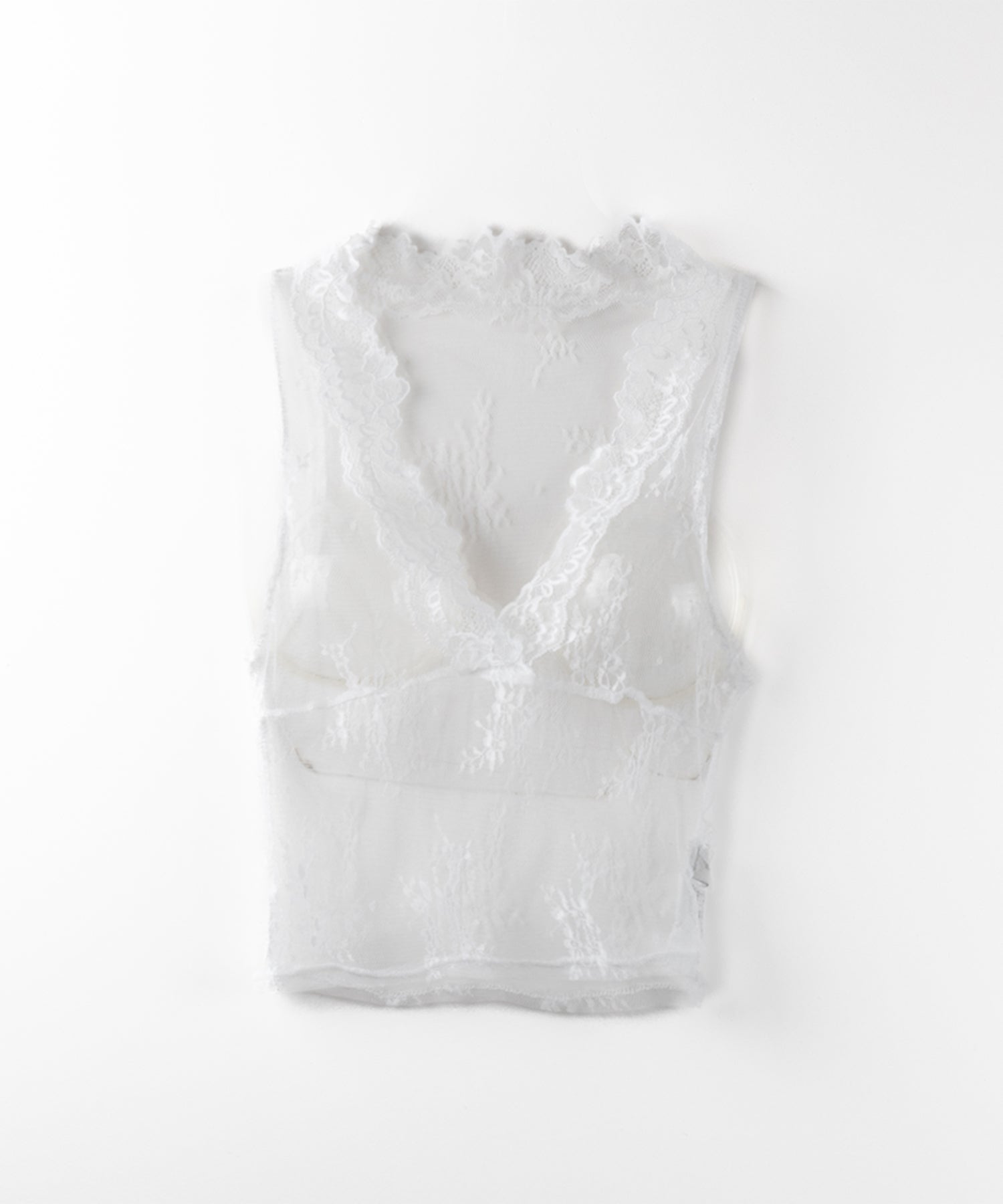 【 2点セット 】レイヤードレースシアーリブカットソーカーディガン / layered lace sheer rib cut and sew cardigan