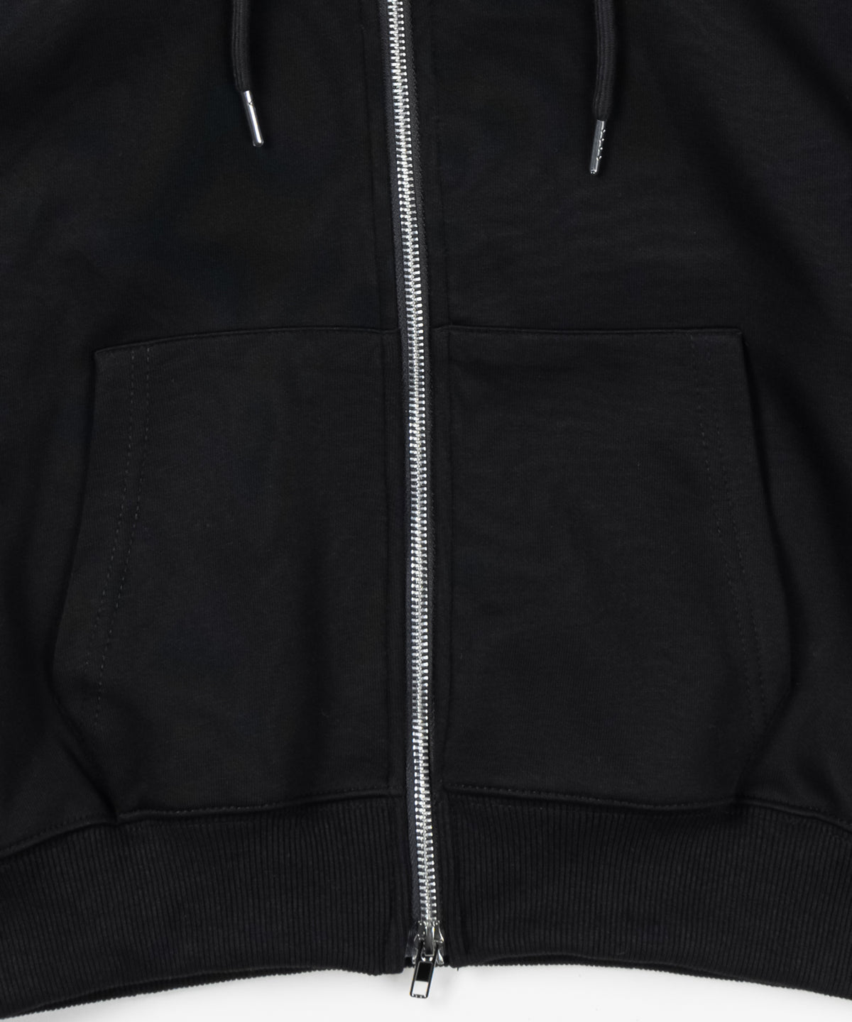 【 セットアップ可能 】ラインストーンロゴダブルジップパーカー / Rhine stone logo double zip hoodie